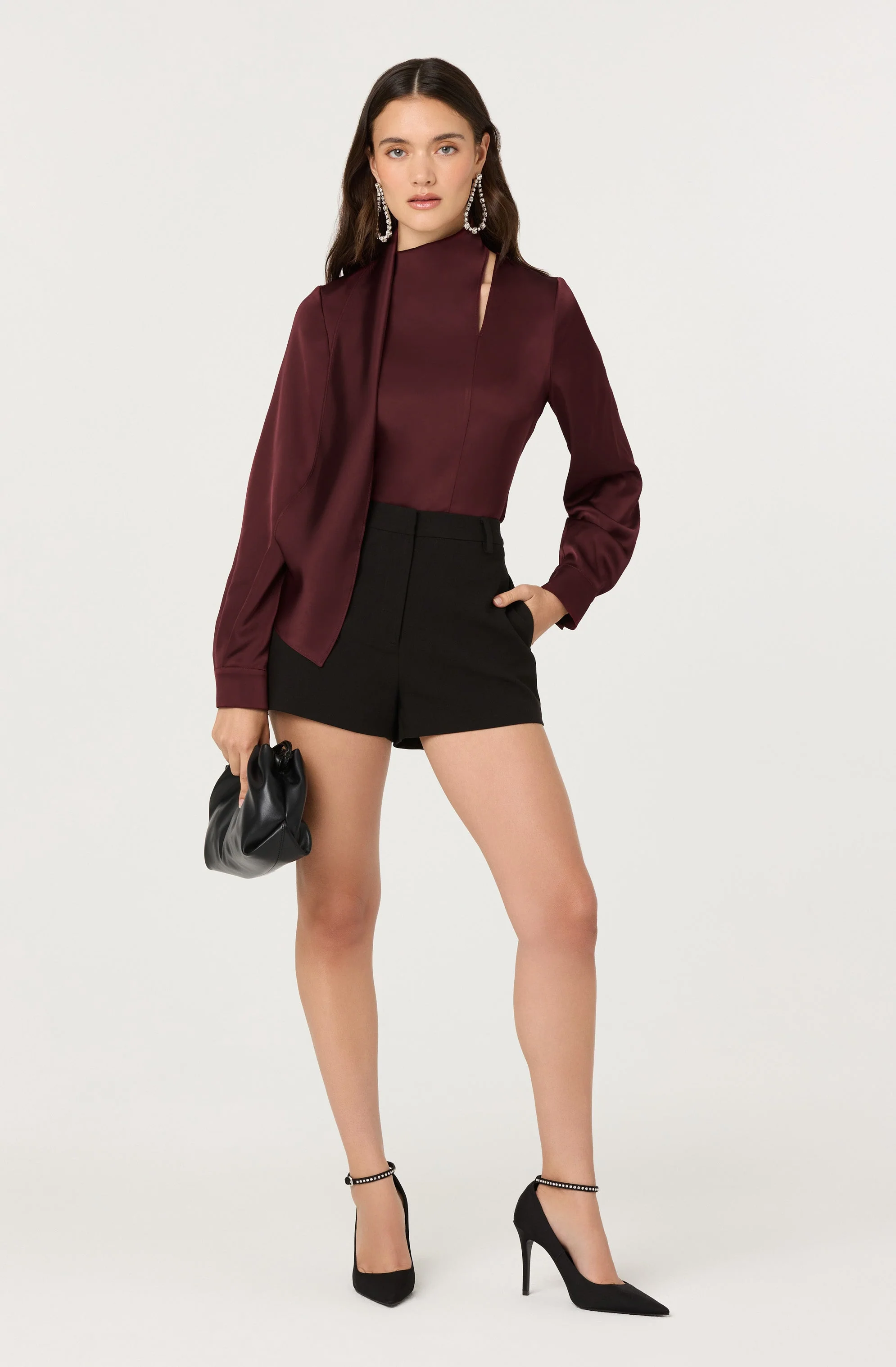 Felisita Satin Cutout Scarf Top - Image 12