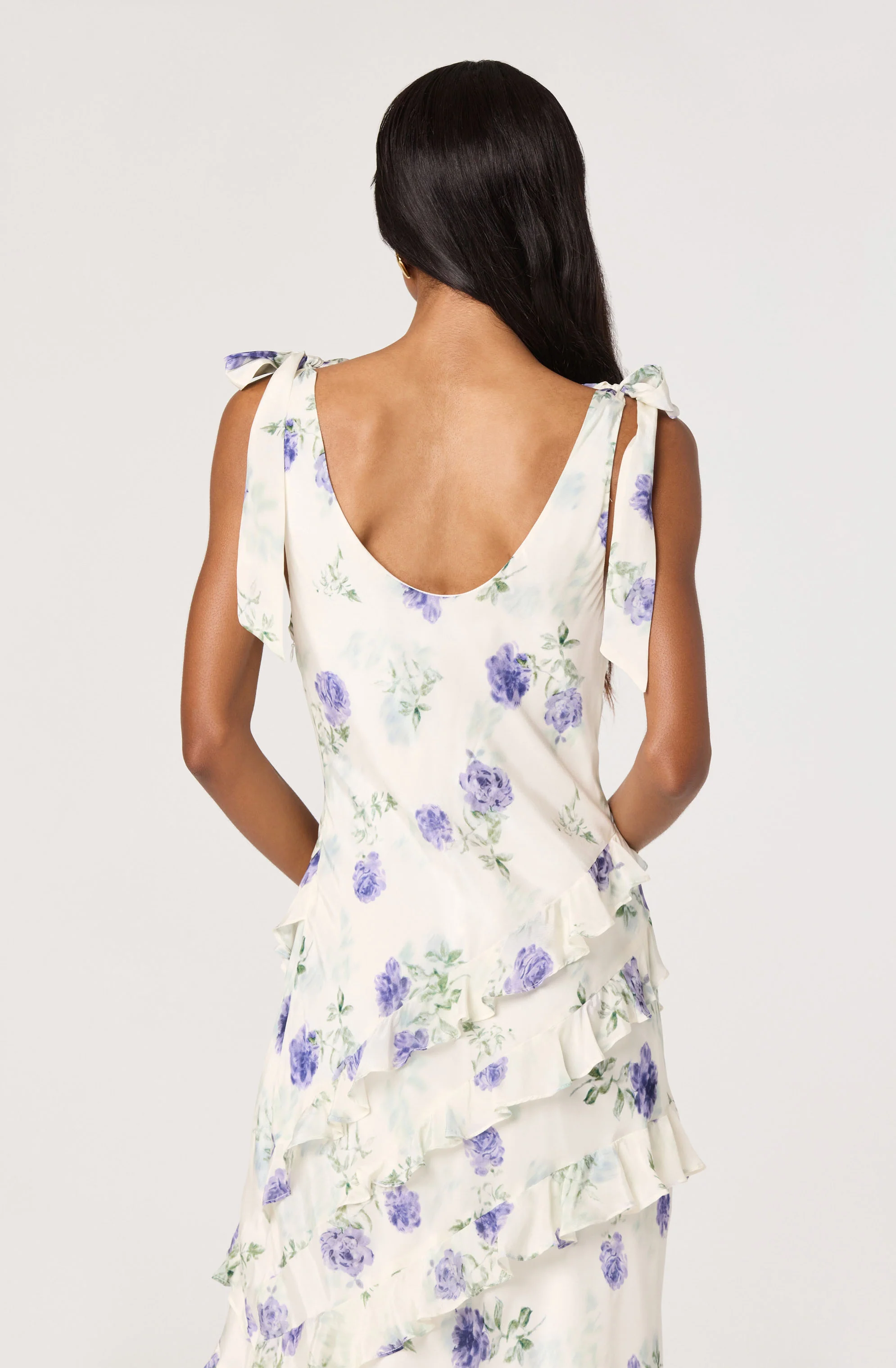 Fen Floral Tie-Strap Ruffle Midi Dress - Image 2