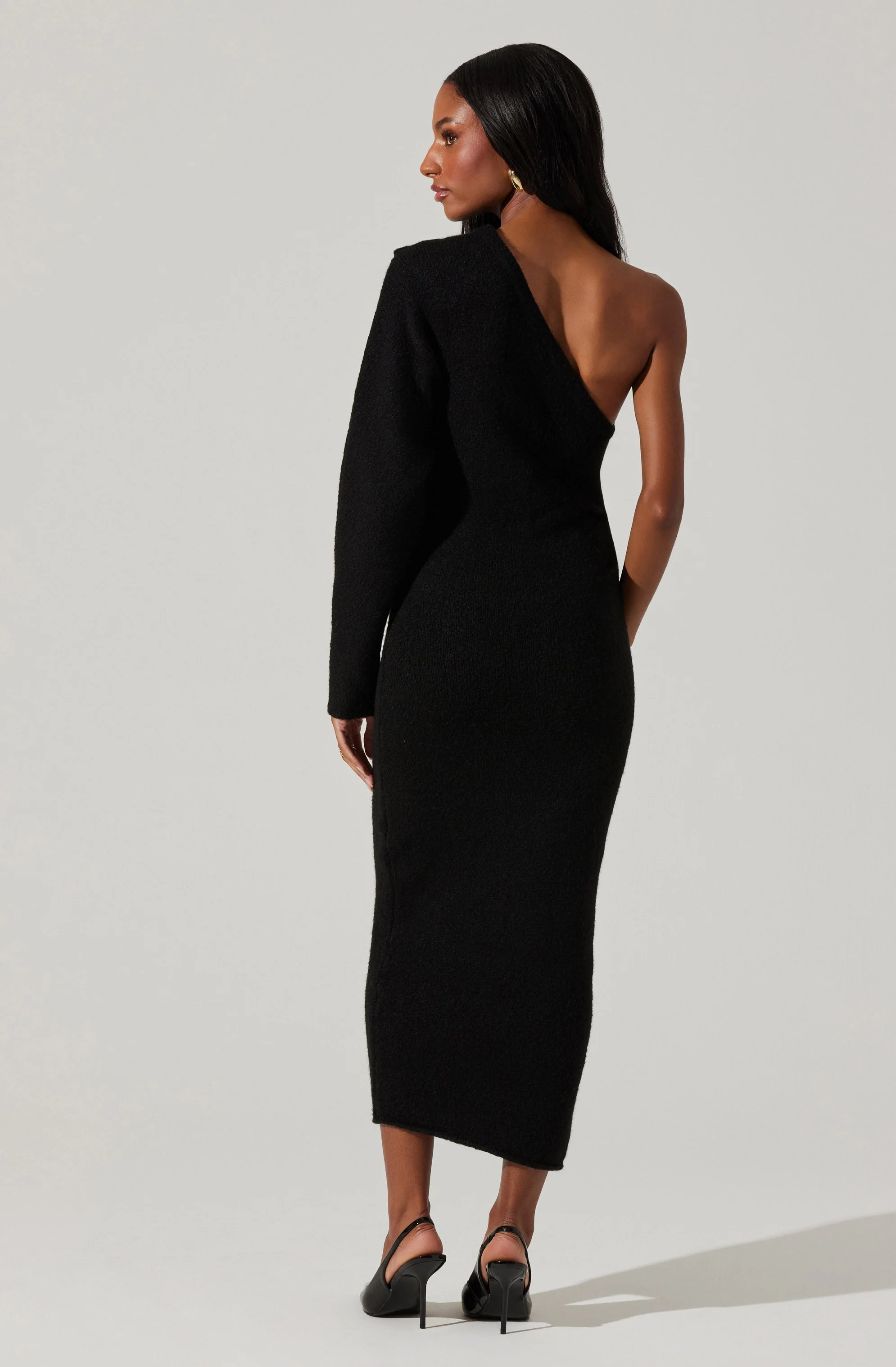Finola One Shoulder Midi Sweater Dress - Image 4