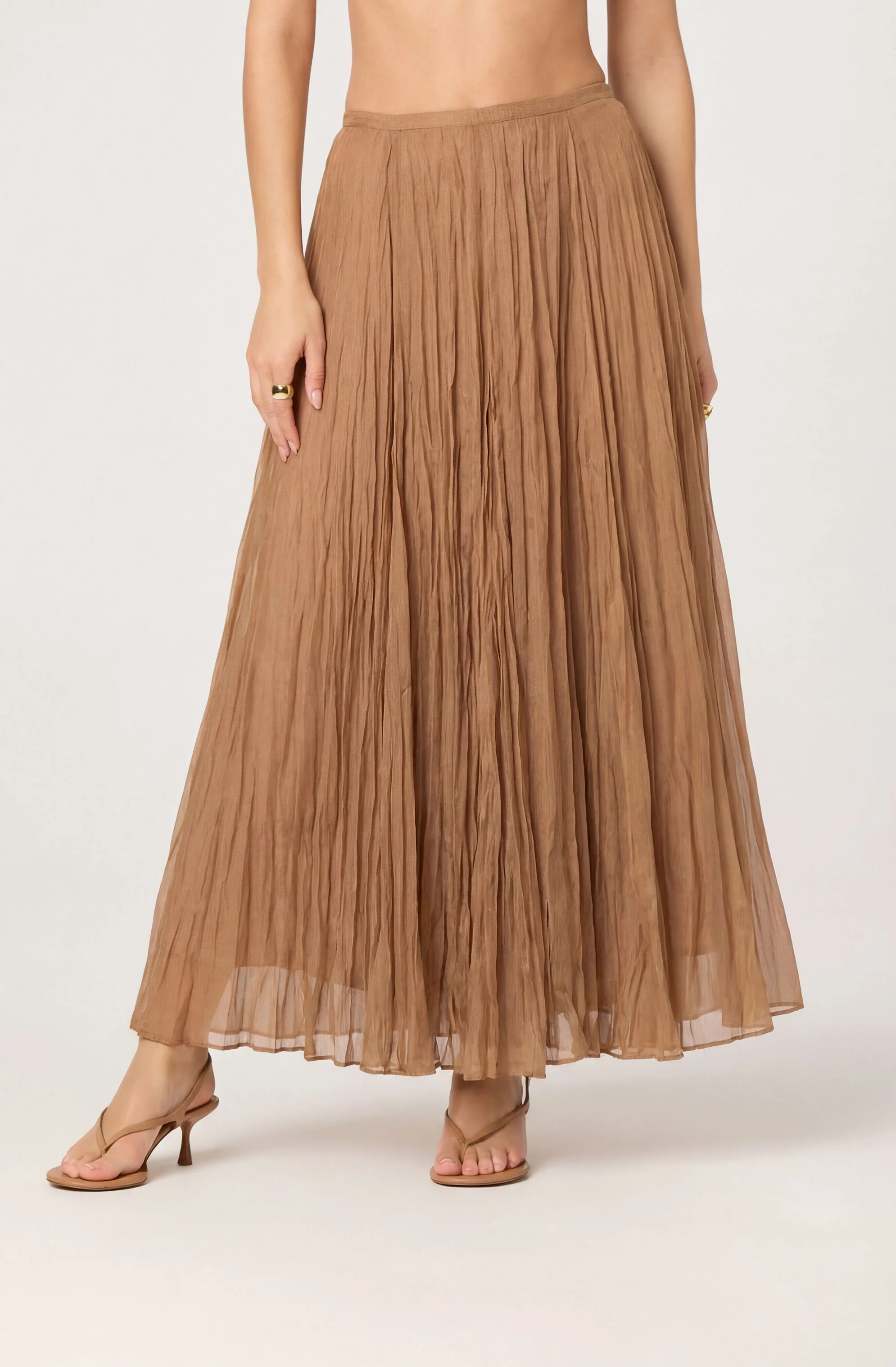 Fiori Flared Pleated Maxi Skirt - Image 6