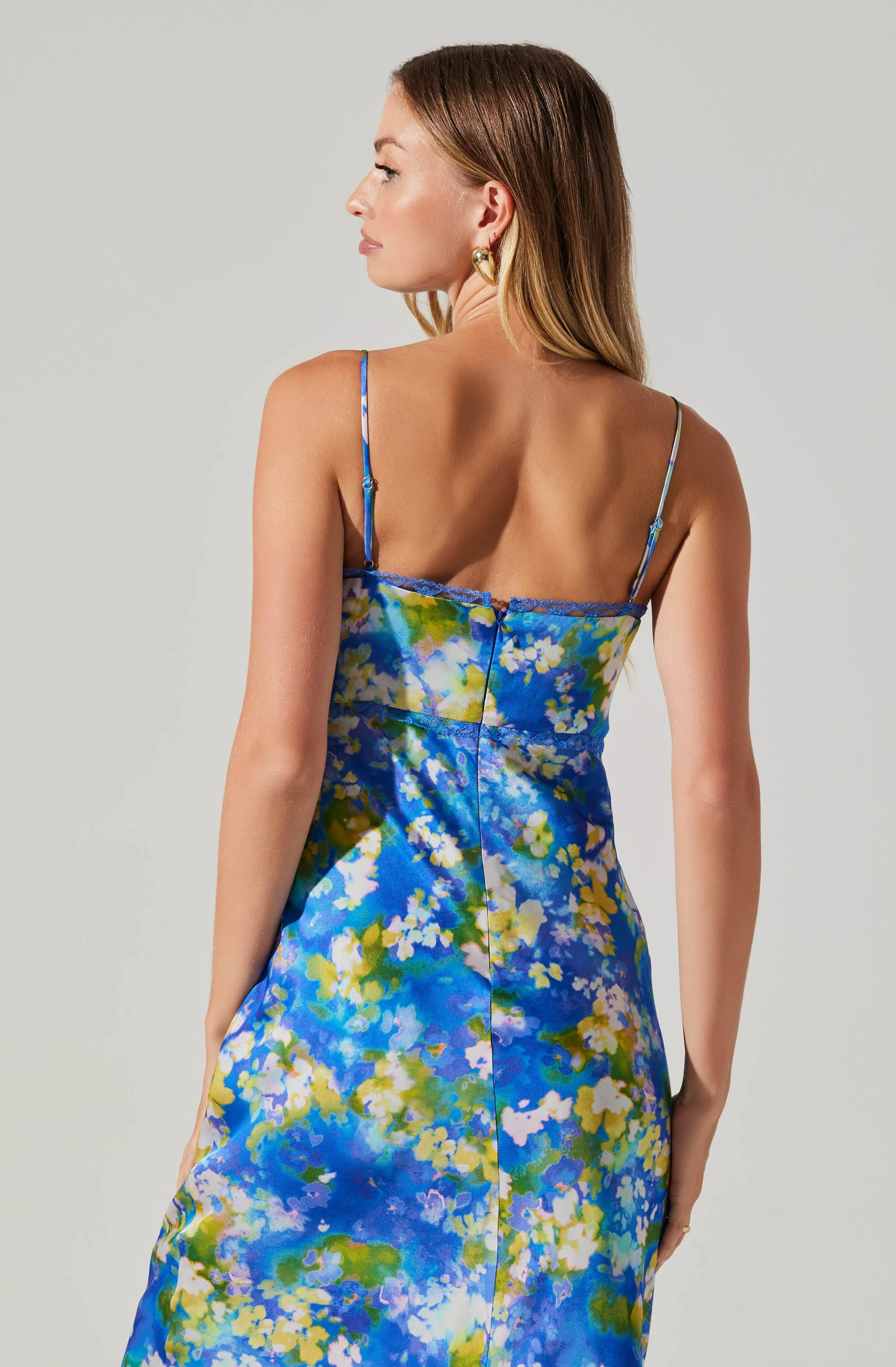 Florianne Floral Satin Maxi Dress - Image 4