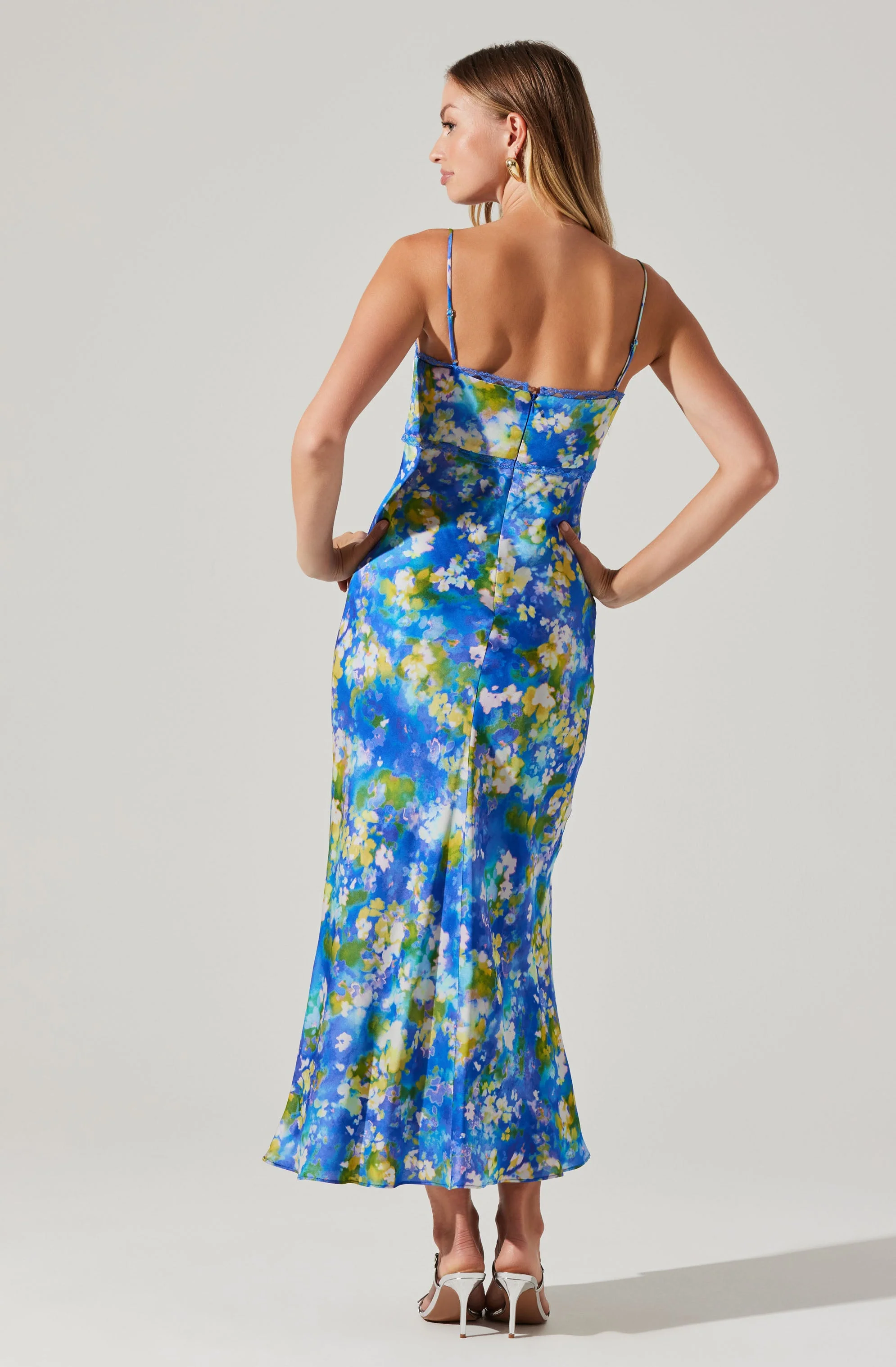 Florianne Floral Satin Maxi Dress - Image 5