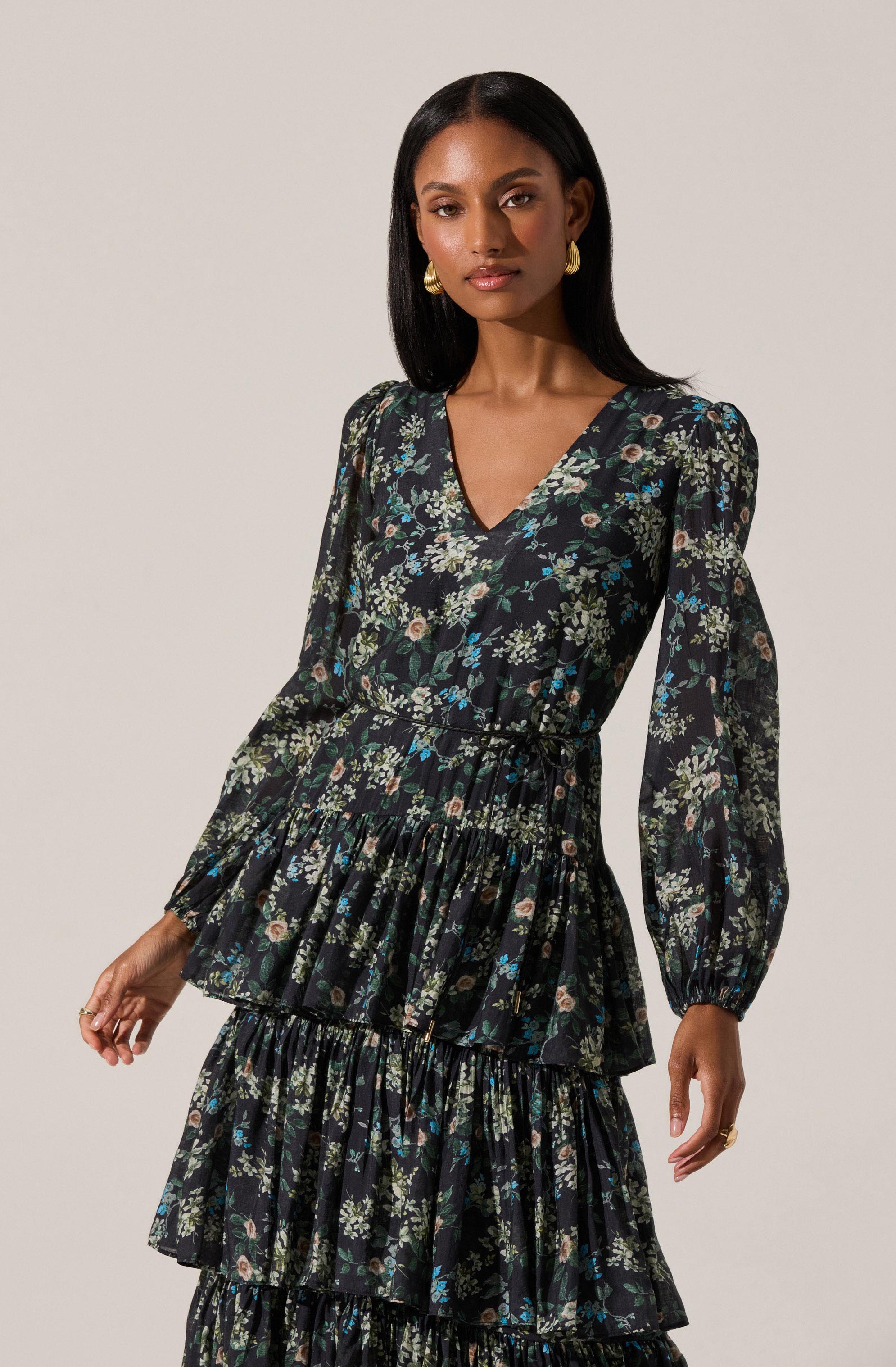 Franchesca Tiered Ruffle Floral Maxi Dress - Image 10
