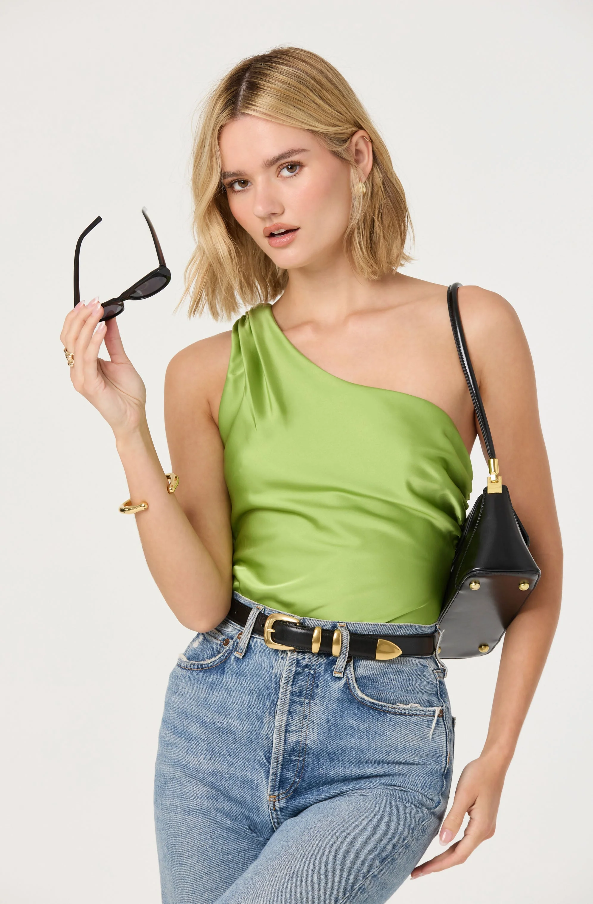 Francis Satin One Shoulder Top - Image 10