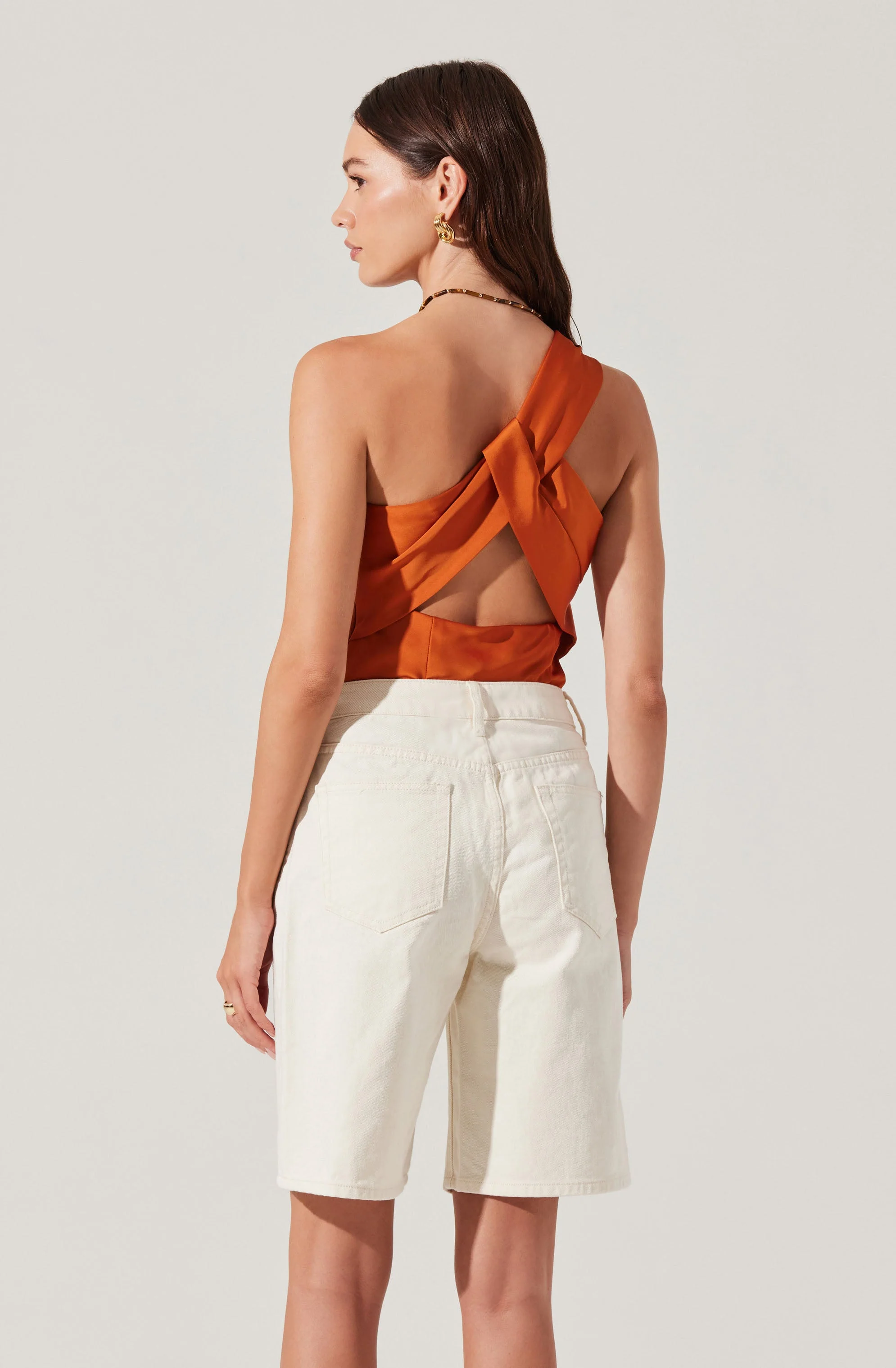 Francis Satin One Shoulder Top - Image 2