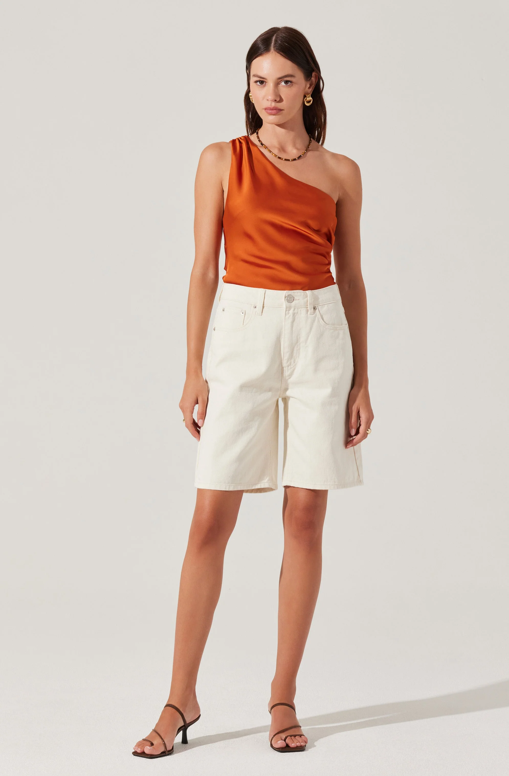 Francis Satin One Shoulder Top - Image 3