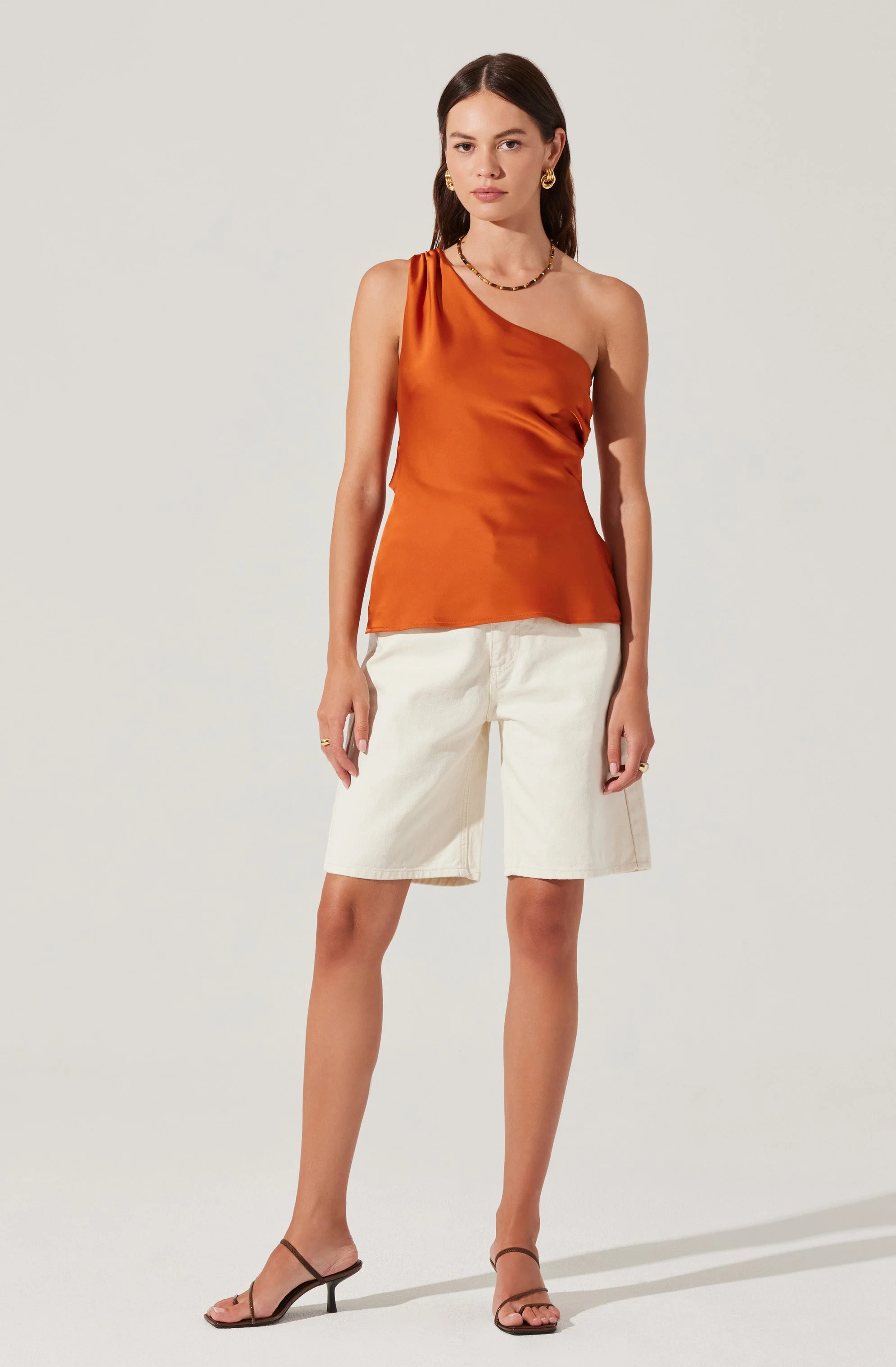 Francis Satin One Shoulder Top - Image 5