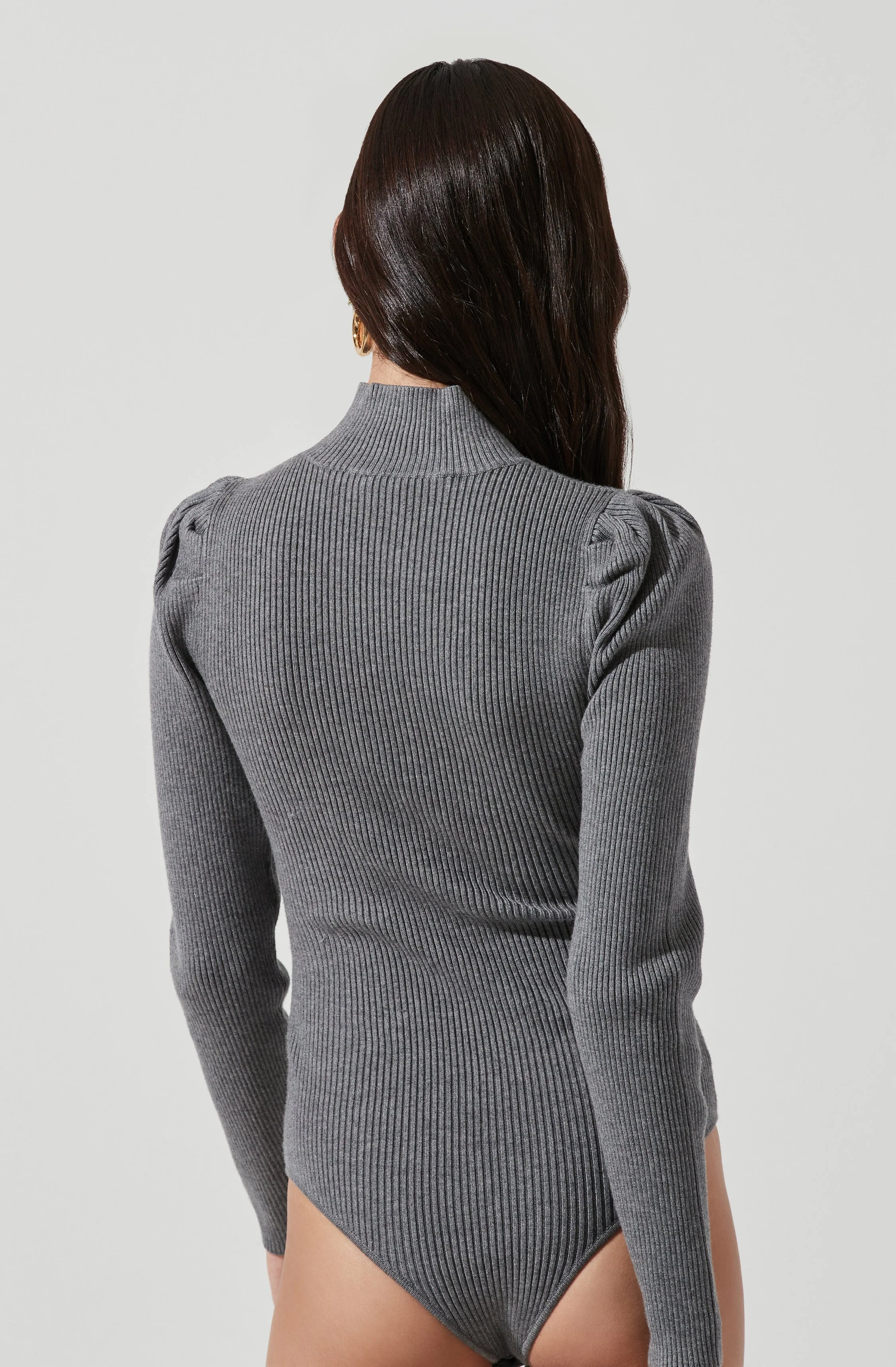 Front Cutout Long Sleeve Sweater Bodysuit - Image 17