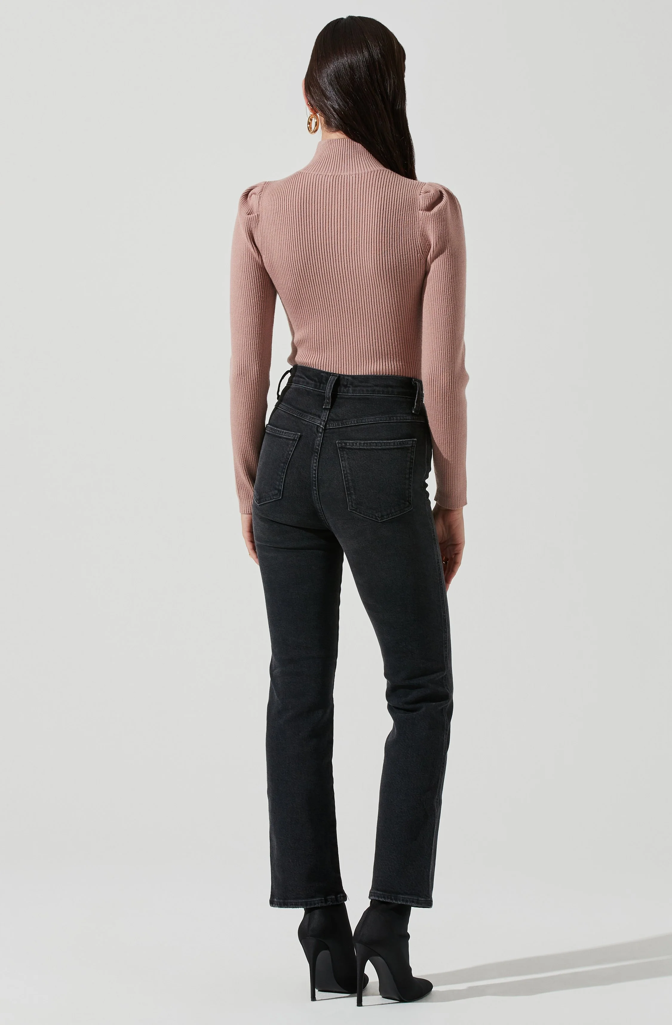 Front Cutout Long Sleeve Sweater Bodysuit - Image 20