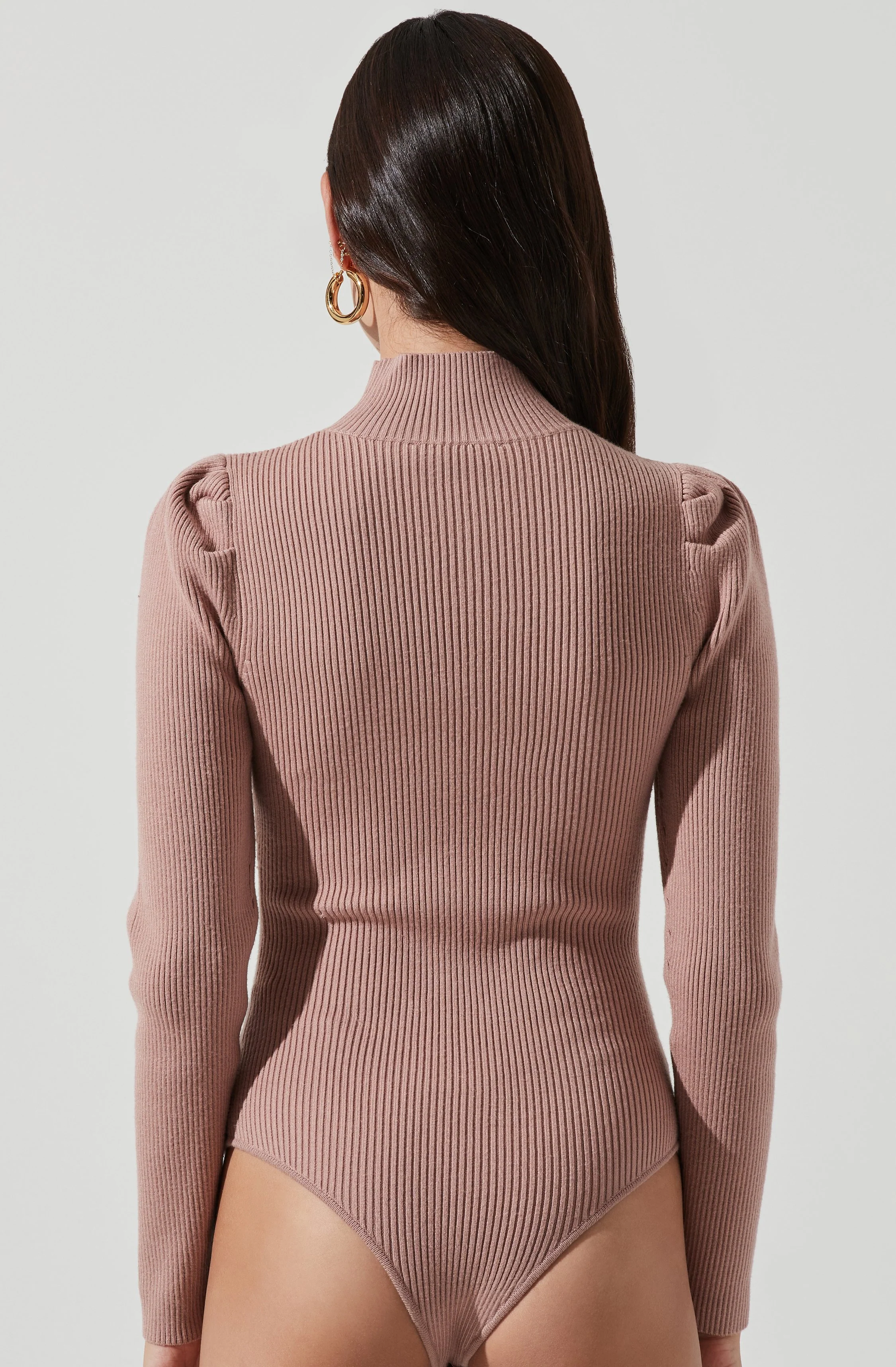 Front Cutout Long Sleeve Sweater Bodysuit - Image 23