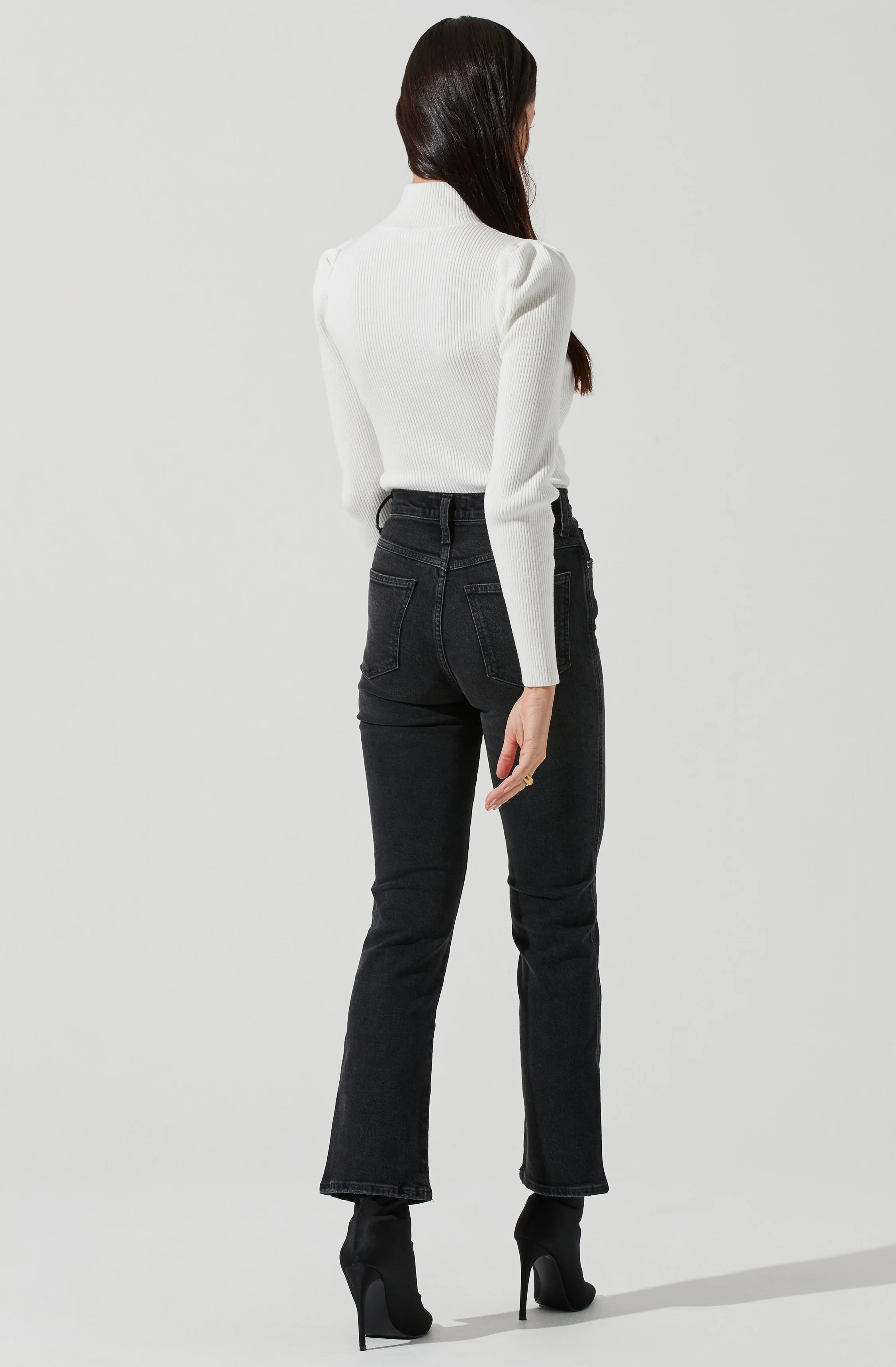 Front Cutout Long Sleeve Sweater Bodysuit - Image 8