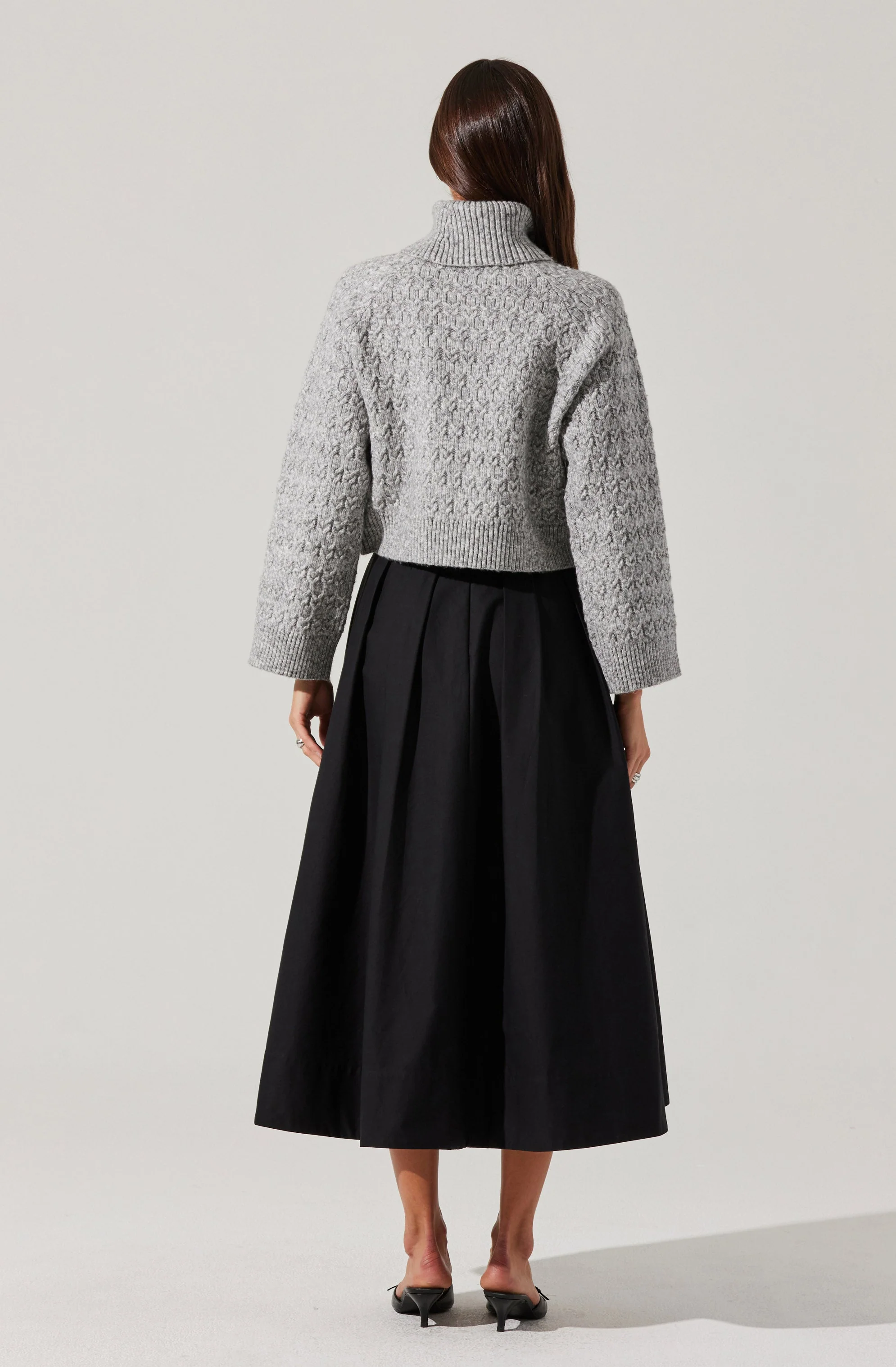 Full Flared Poplin Midi Skirt - Image 17