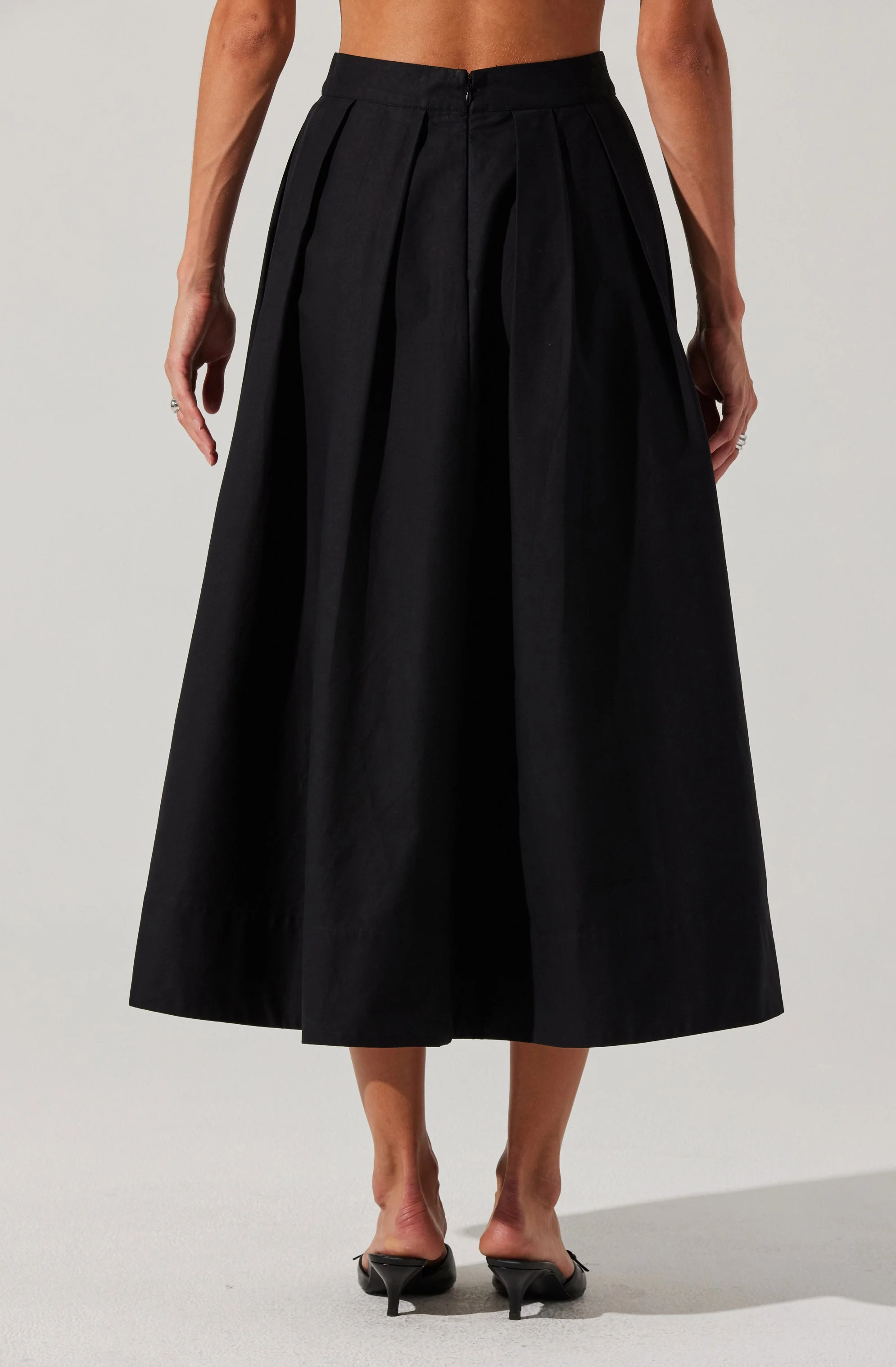 Full Flared Poplin Midi Skirt - Image 18