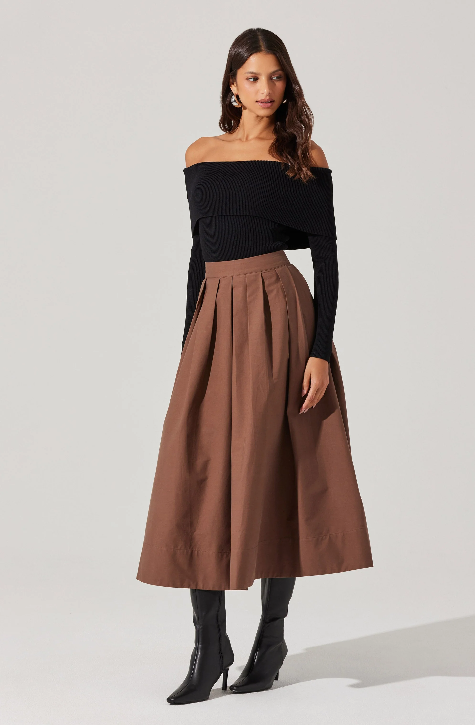 Full Flared Poplin Midi Skirt - Image 20