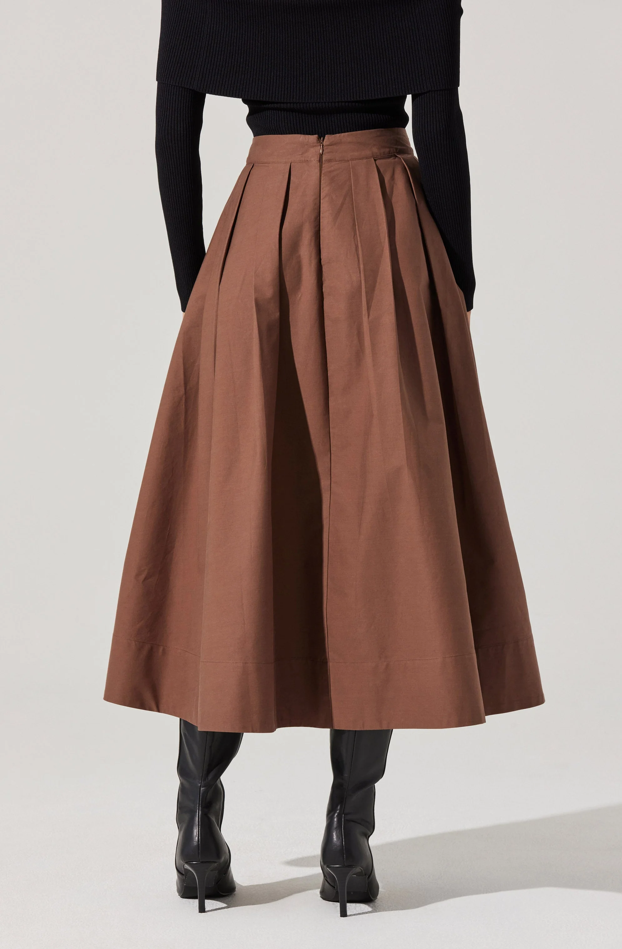Full Flared Poplin Midi Skirt - Image 21