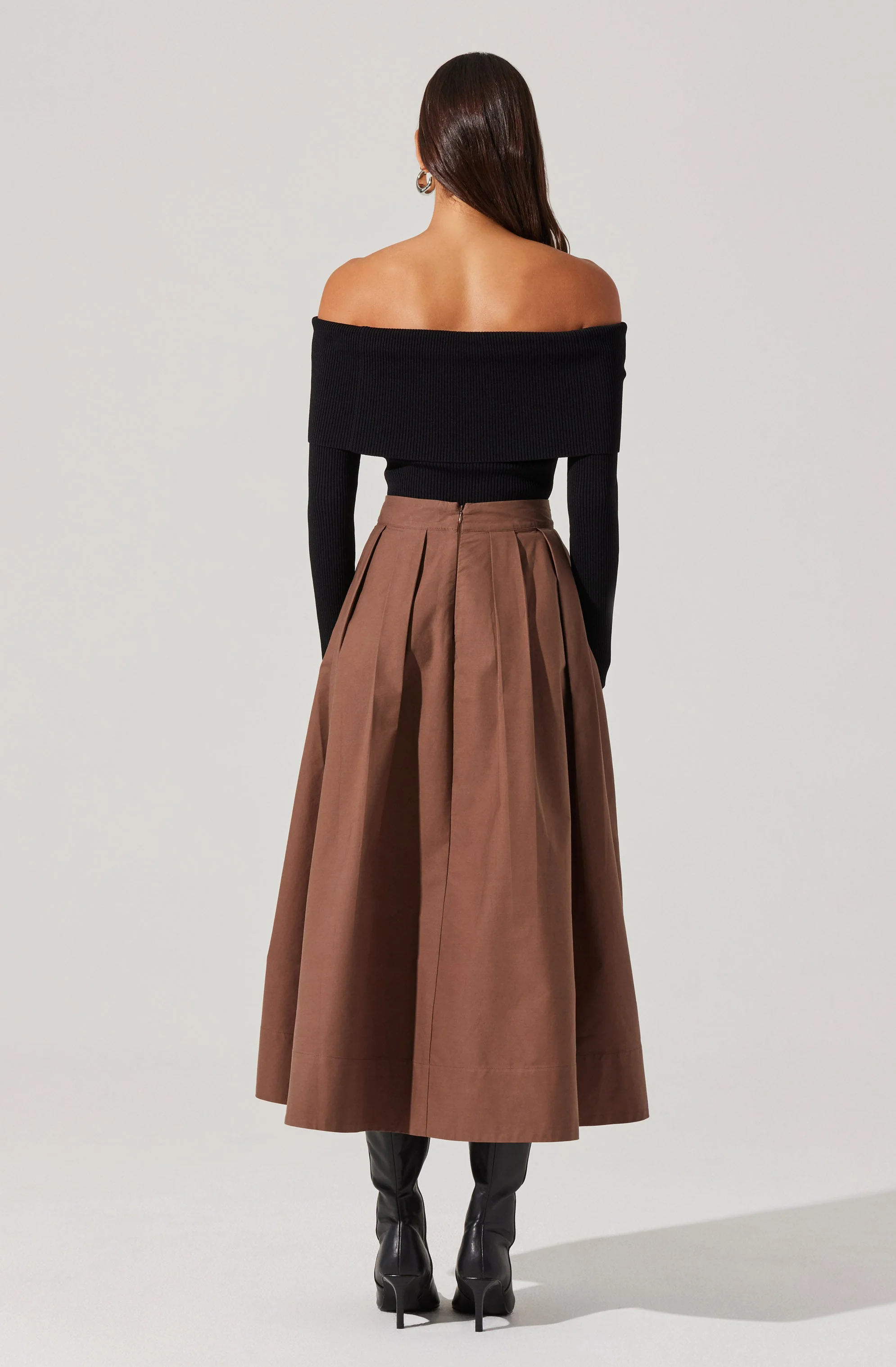 Full Flared Poplin Midi Skirt - Image 23