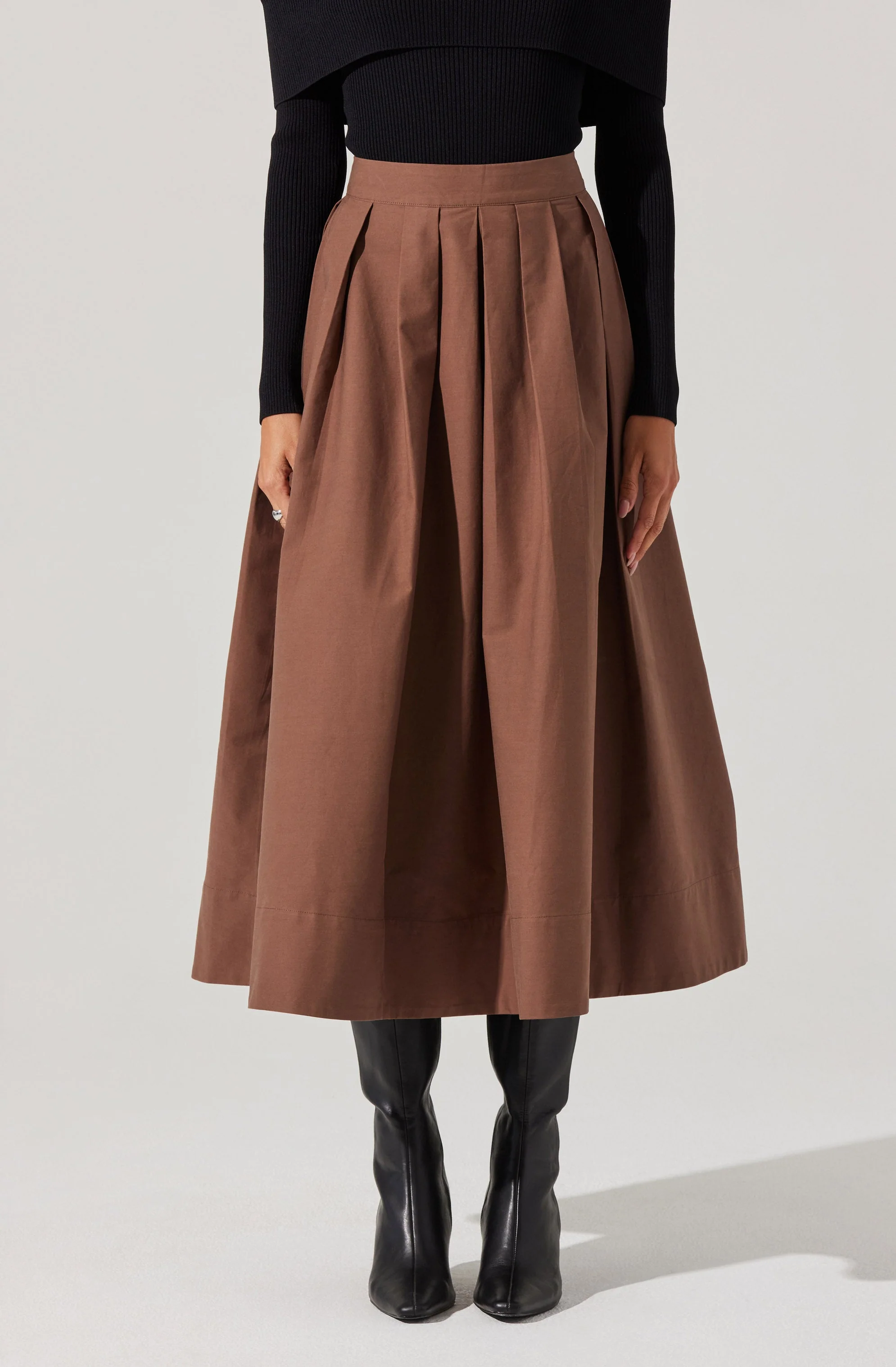 Full Flared Poplin Midi Skirt - Image 24