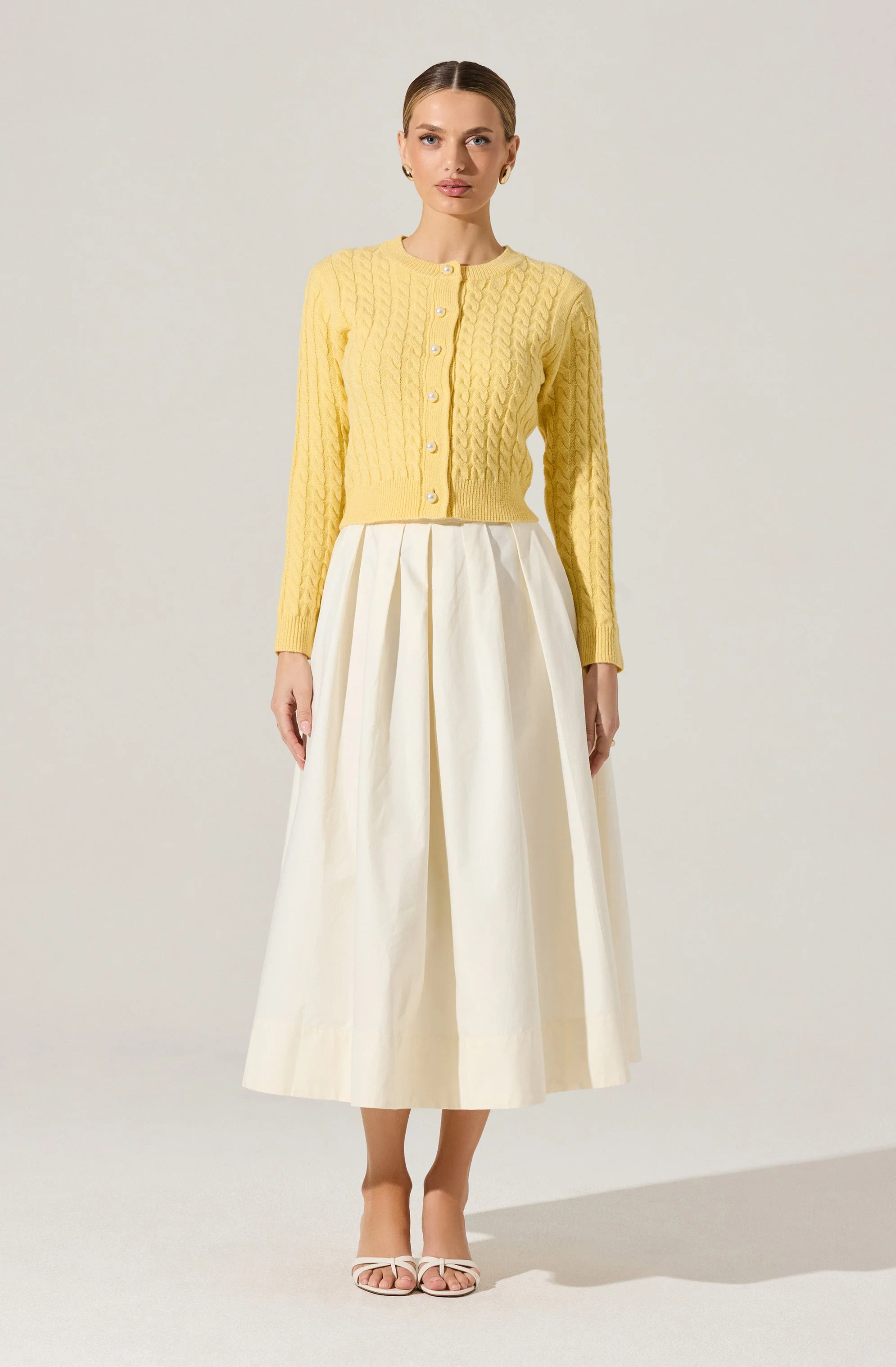 Full Flared Poplin Midi Skirt - Image 3