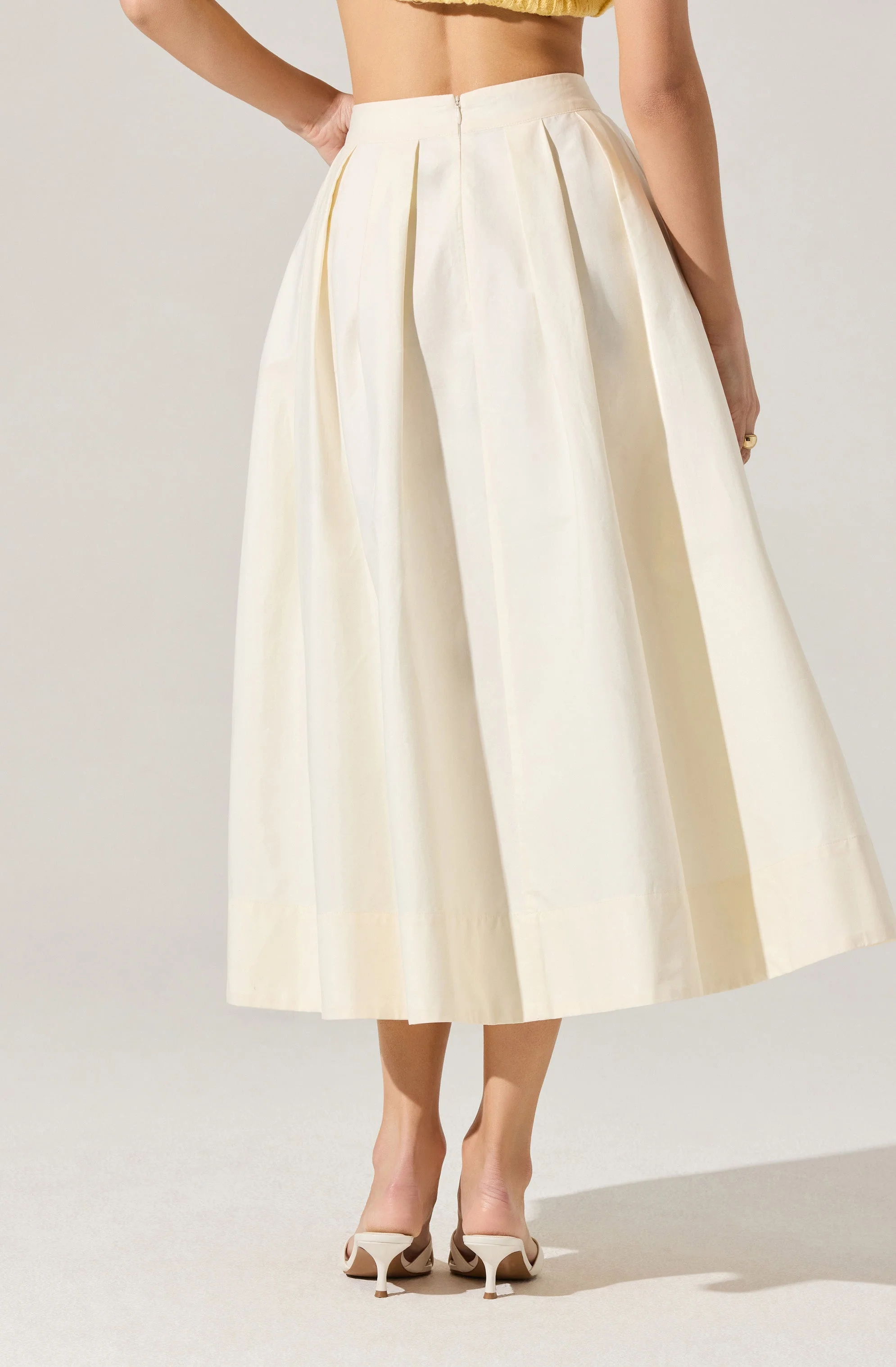 Full Flared Poplin Midi Skirt - Image 4