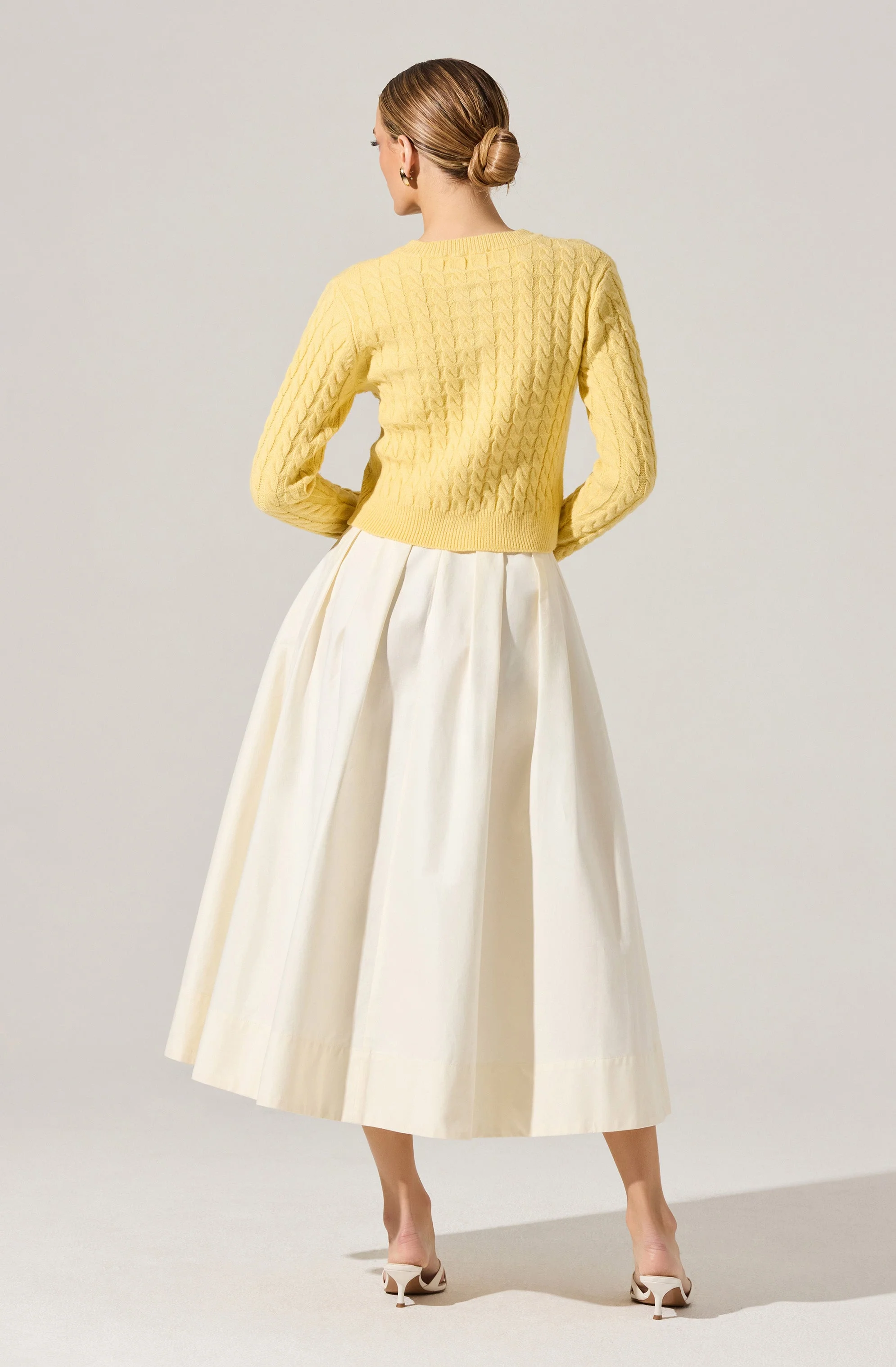 Full Flared Poplin Midi Skirt - Image 5