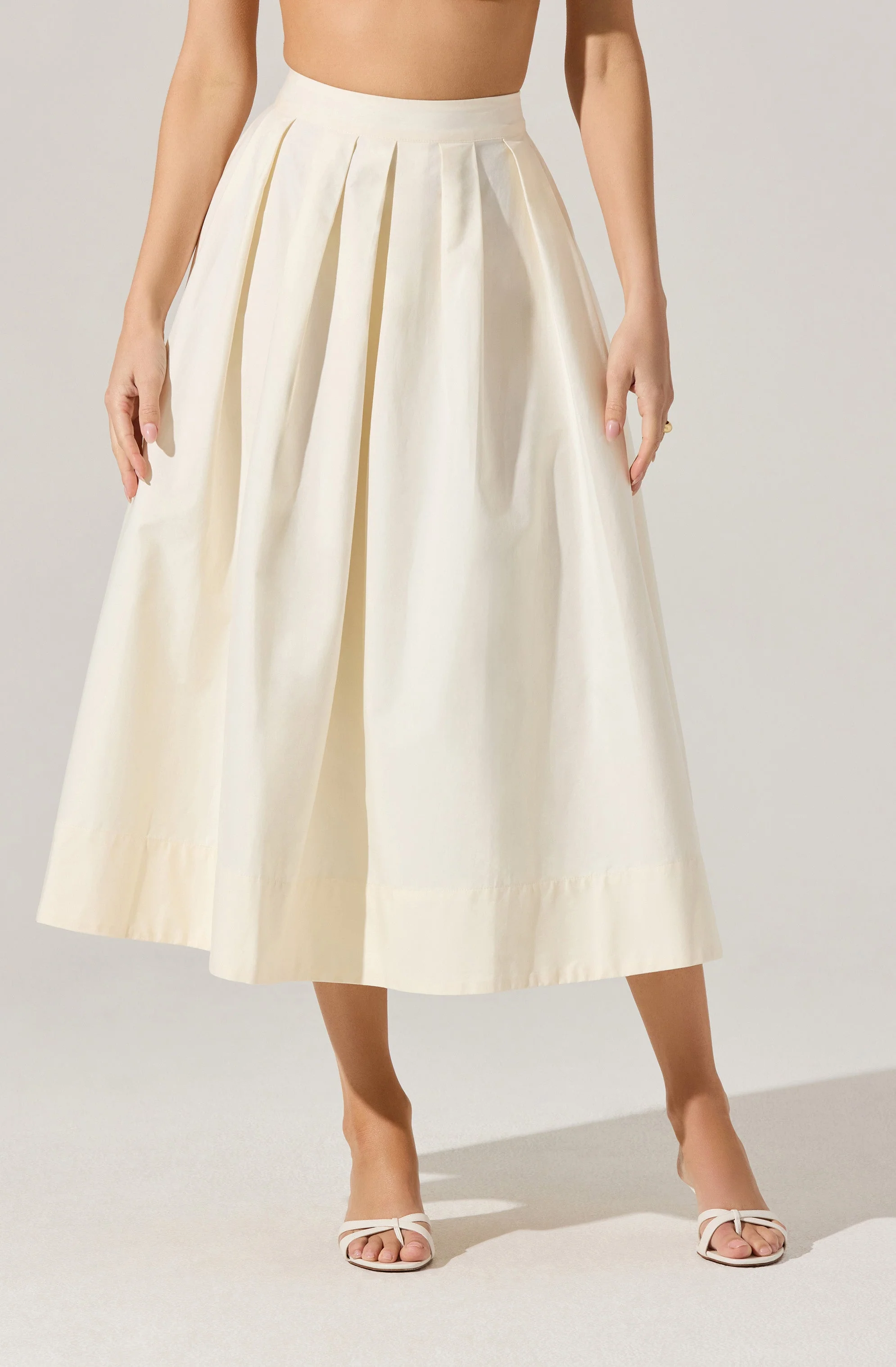 Full Flared Poplin Midi Skirt - Image 6