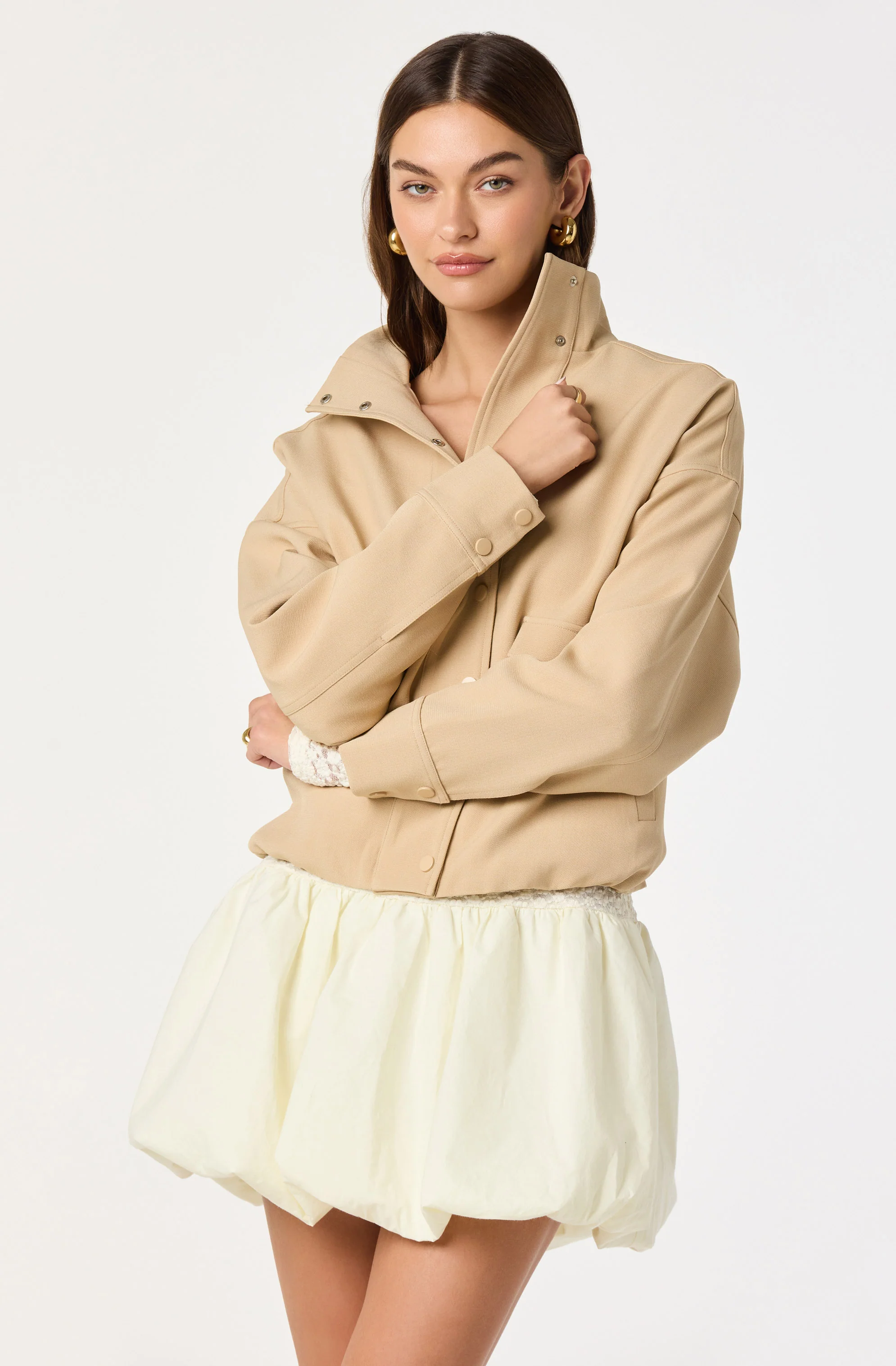 Funnel Neck Bomber Jacket - Image 2