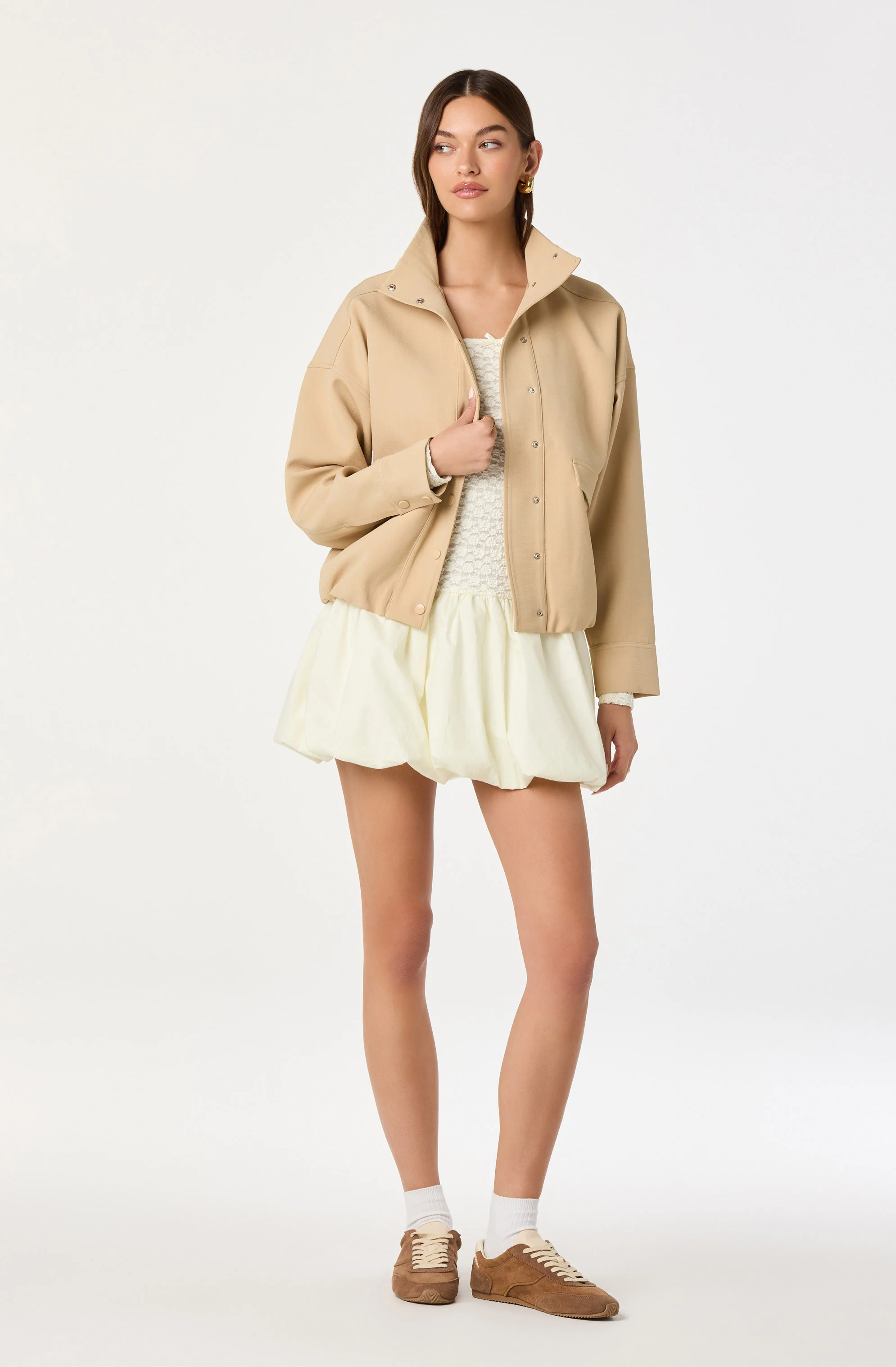 Funnel Neck Bomber Jacket - Image 3