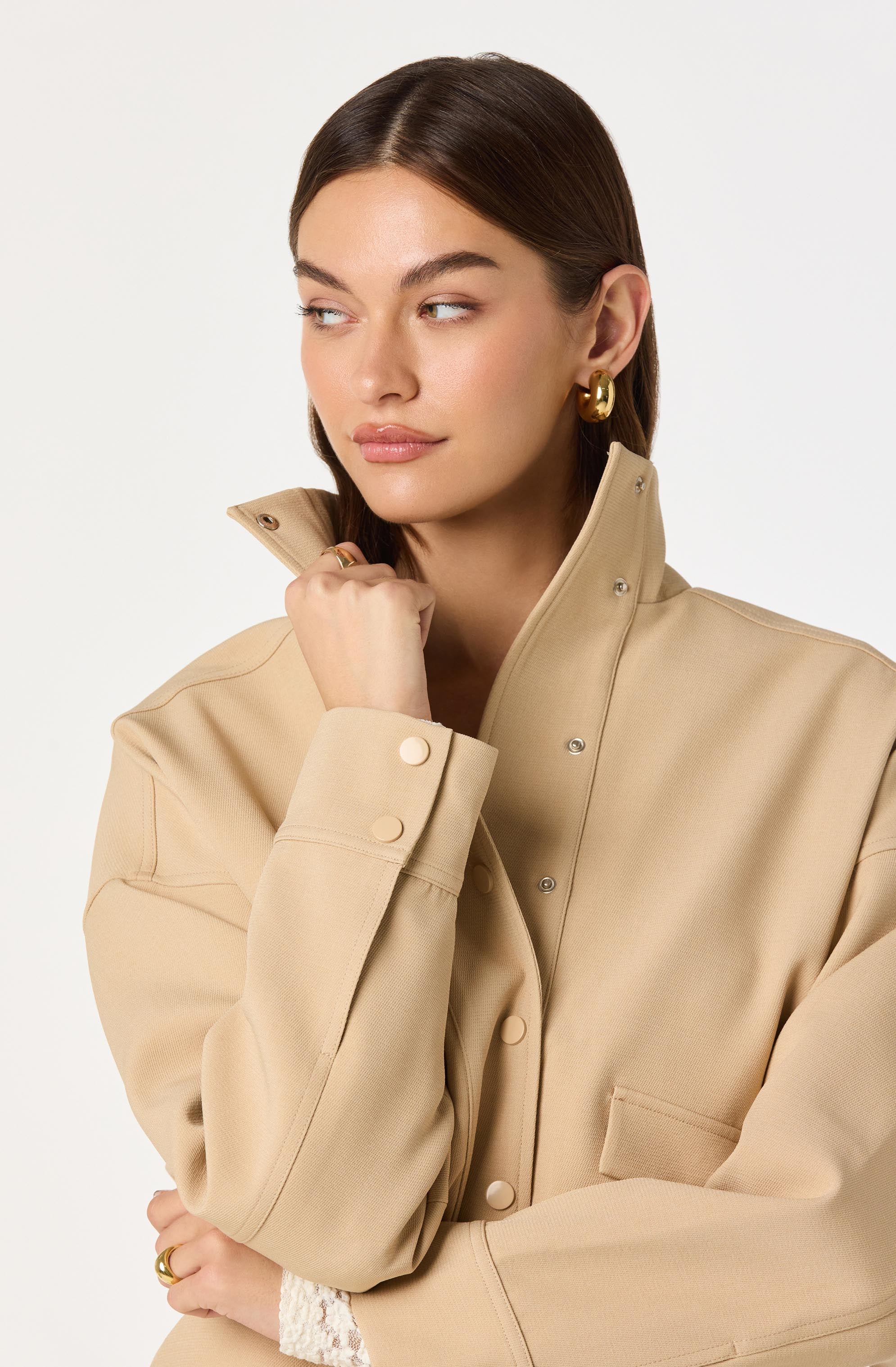 Funnel Neck Bomber Jacket - Image 5
