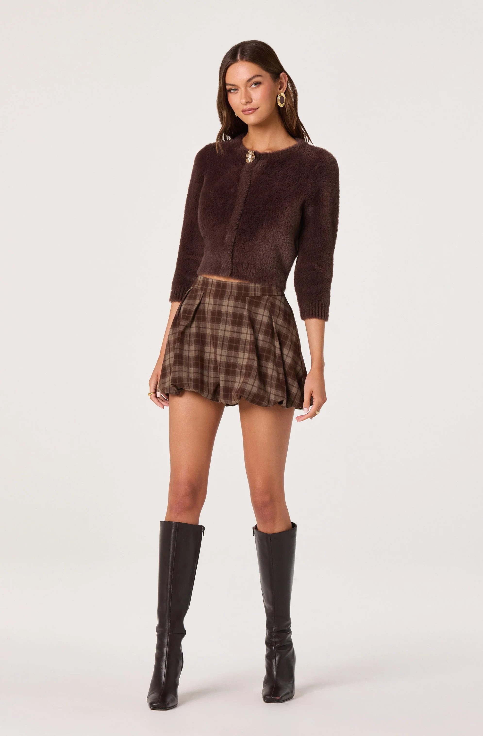 Fuzzy Cropped Cardigan - Image 2
