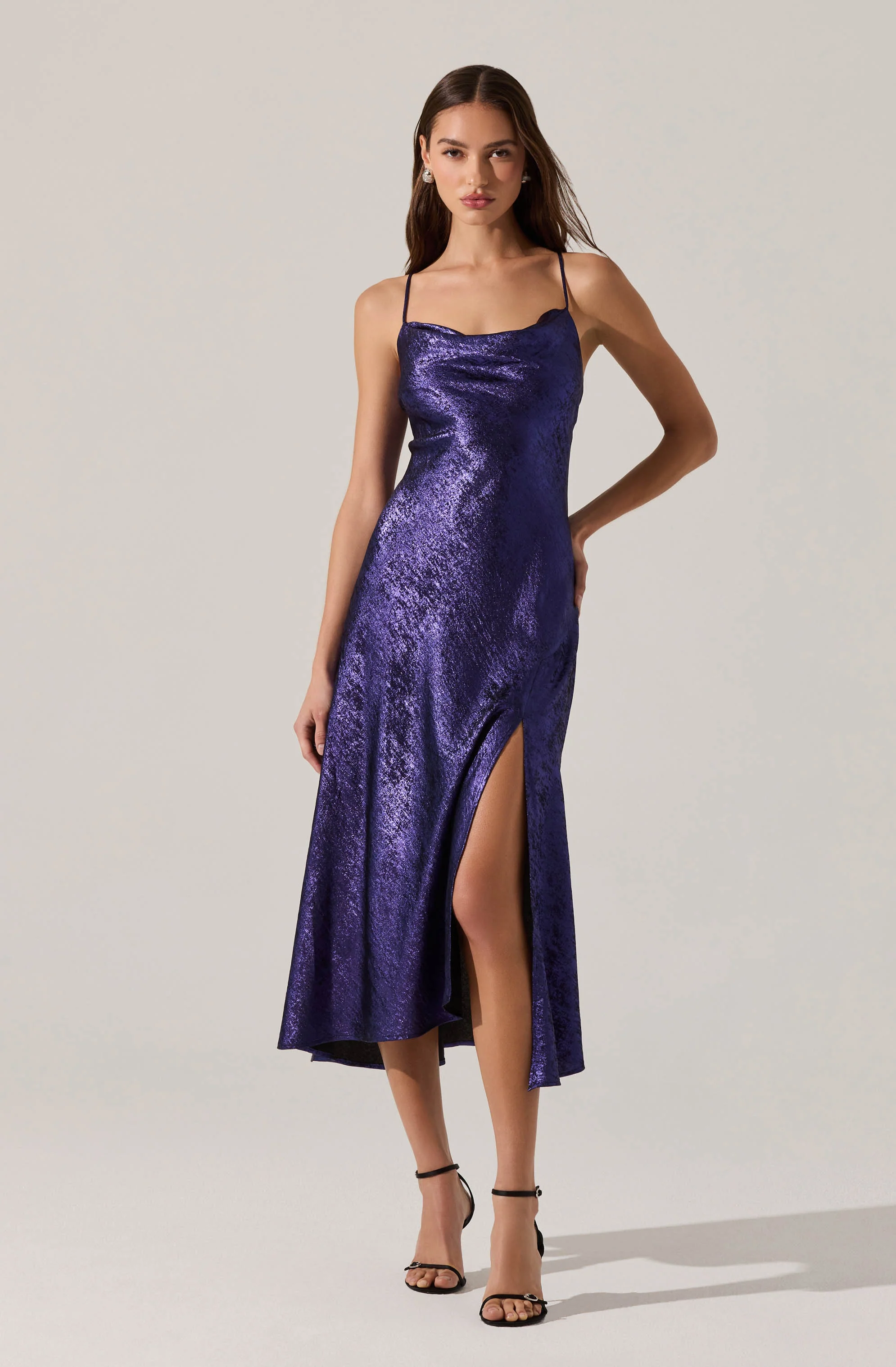Gaia Metallic Midi Dress - Image 5