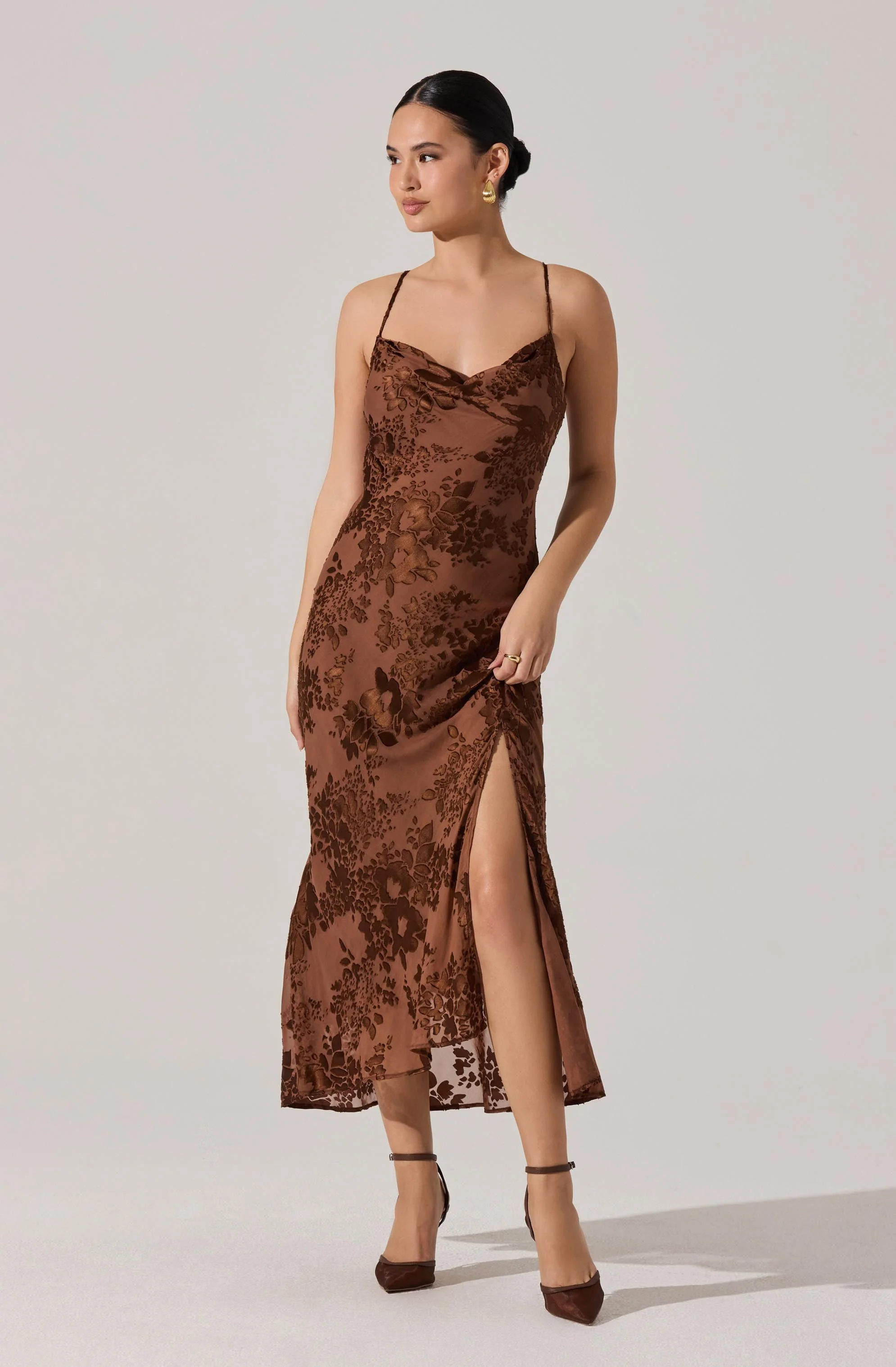 Gaia Floral Burnout Midi Dress - Image 2