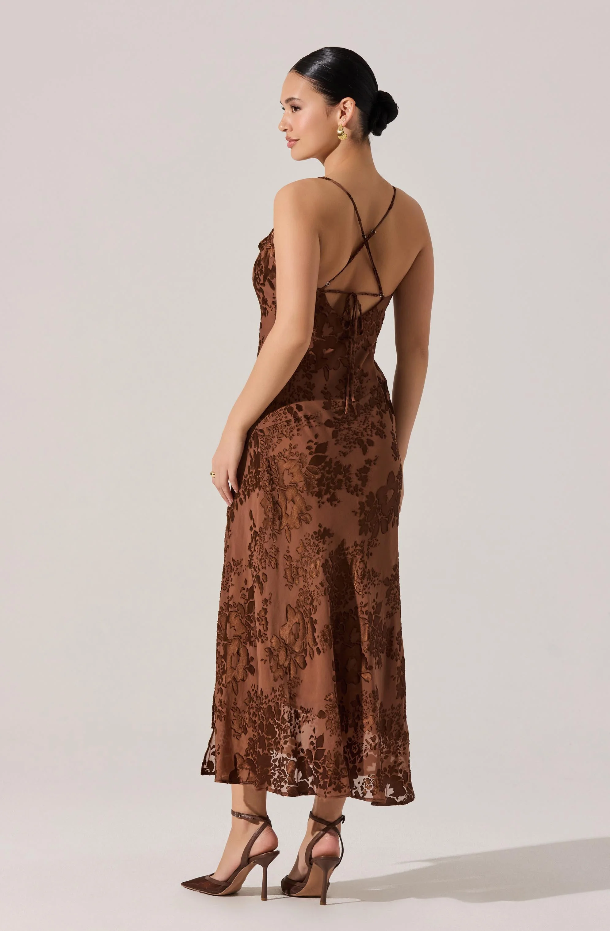Gaia Floral Burnout Midi Dress - Image 3