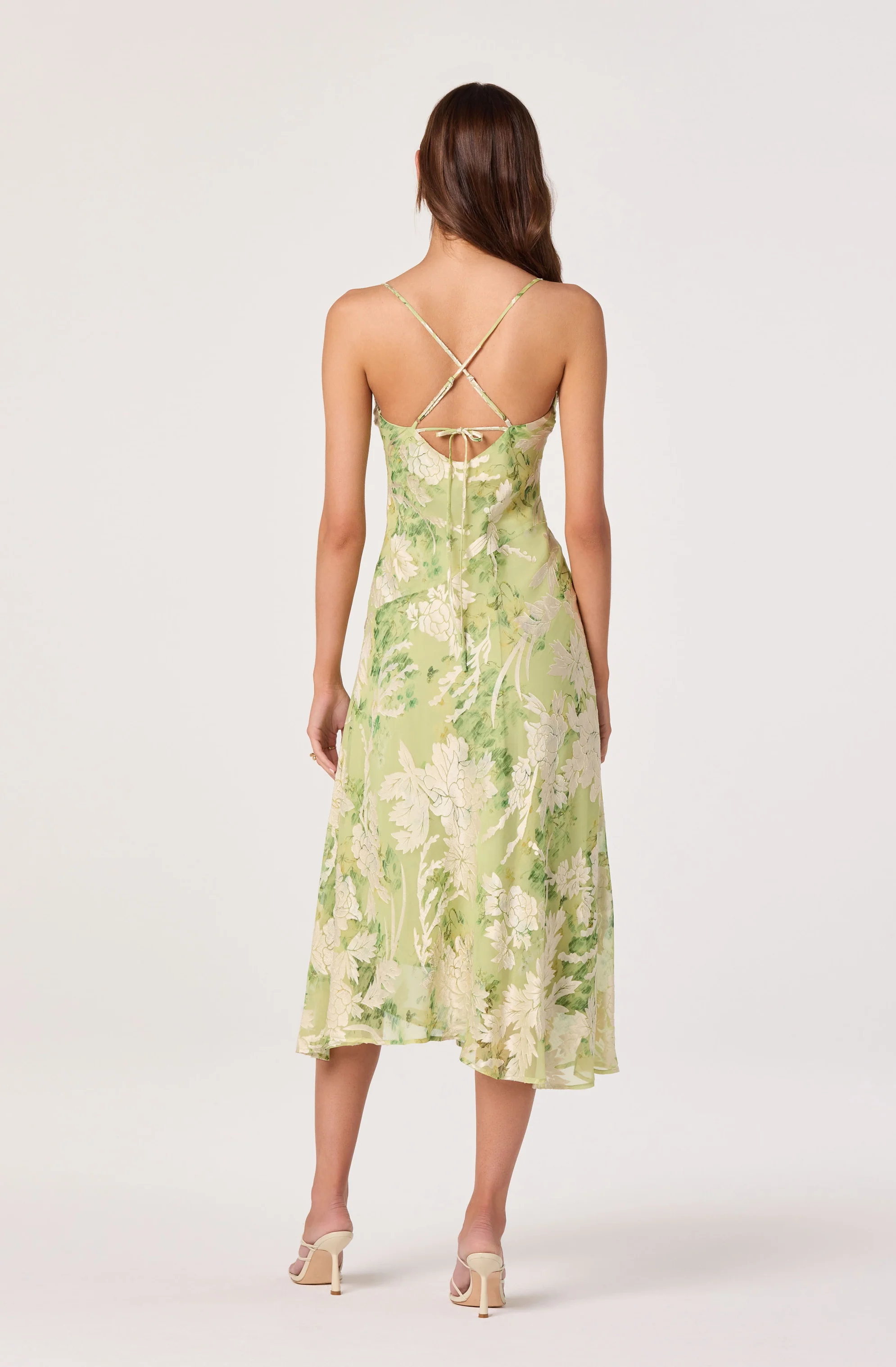 Gaia Burnout Velvet Cowl Midi Dress - Image 6