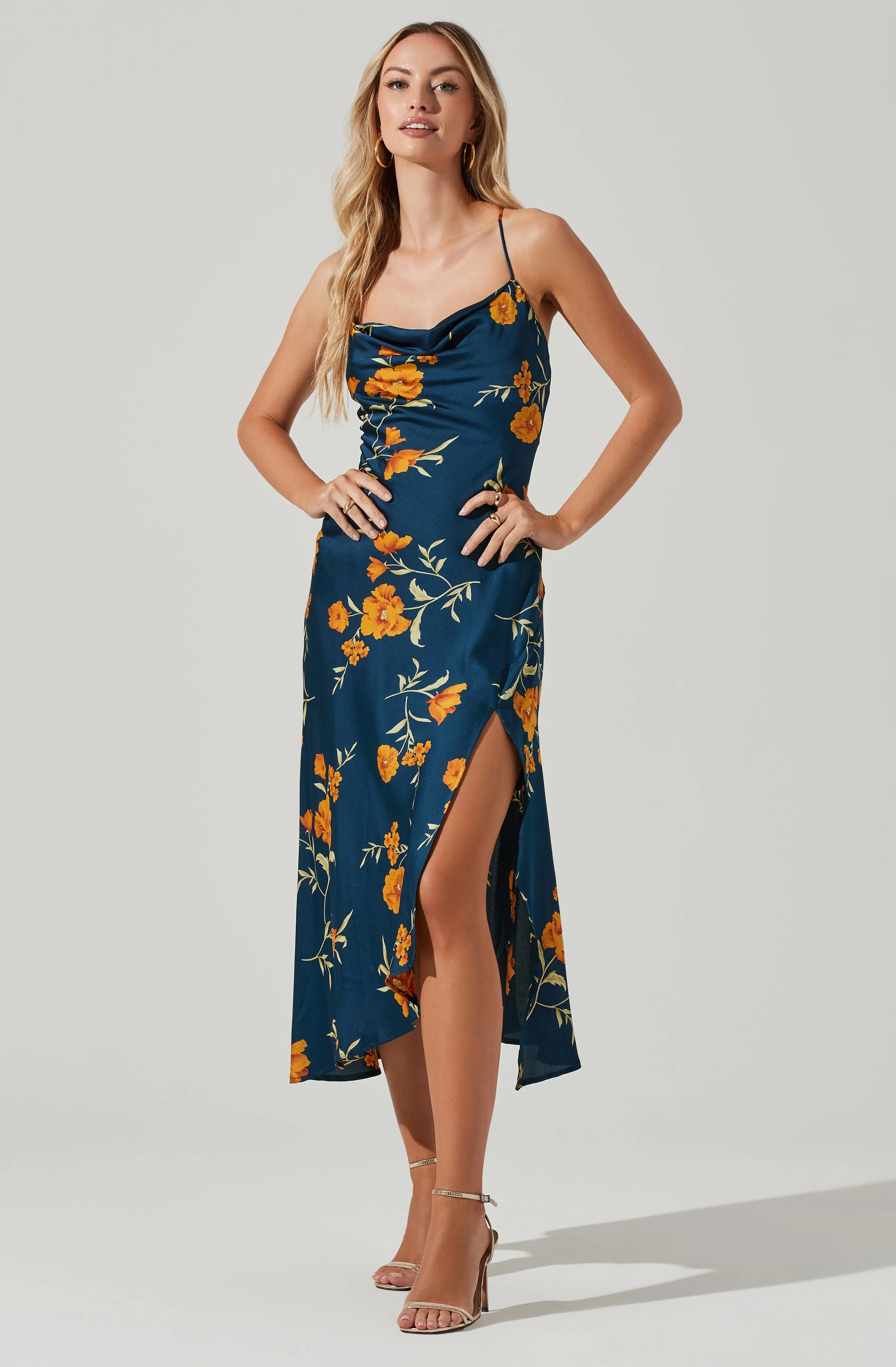 Gaia Floral Midi Dress - Image 10