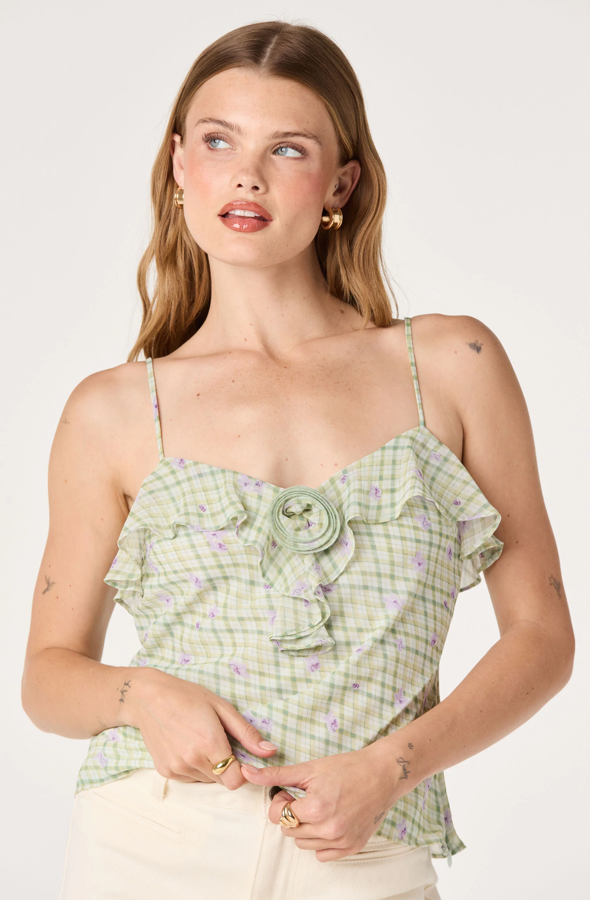Gianna Rosette Ruffle Sweetheart Tank - Image 3