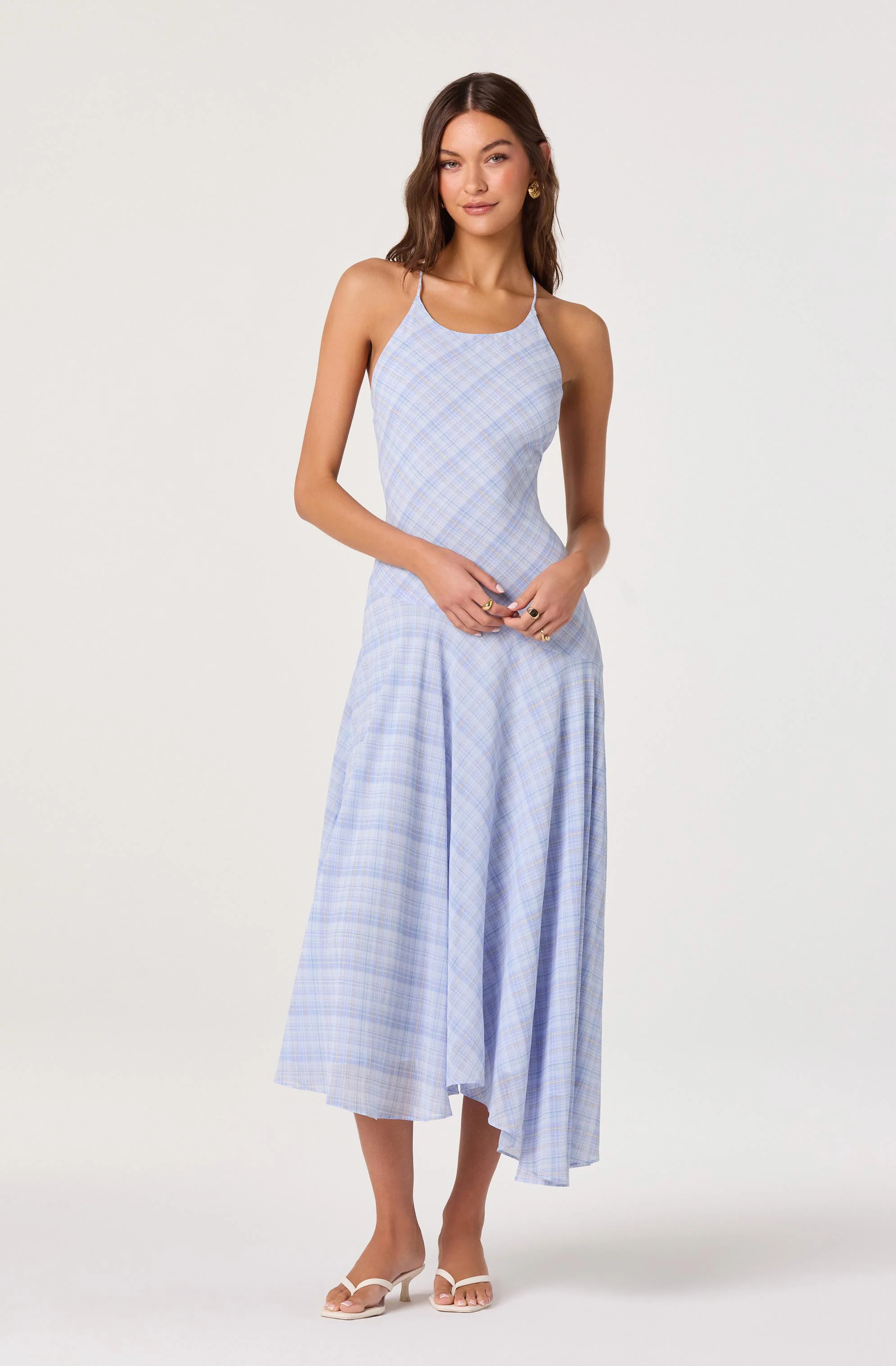 Ginny Plaid Halter Midi Dress - Image 2