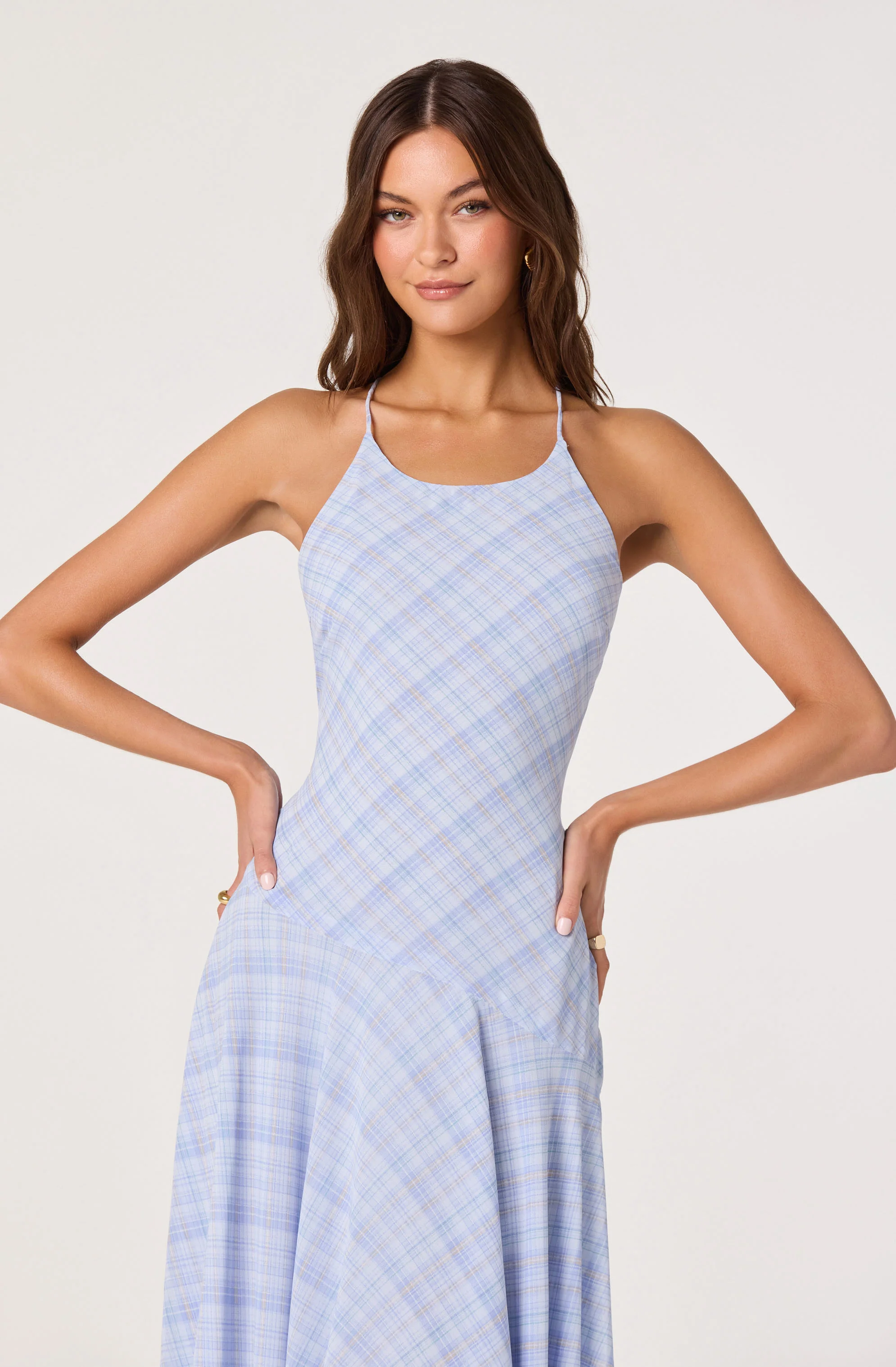 Ginny Plaid Halter Midi Dress - Image 3