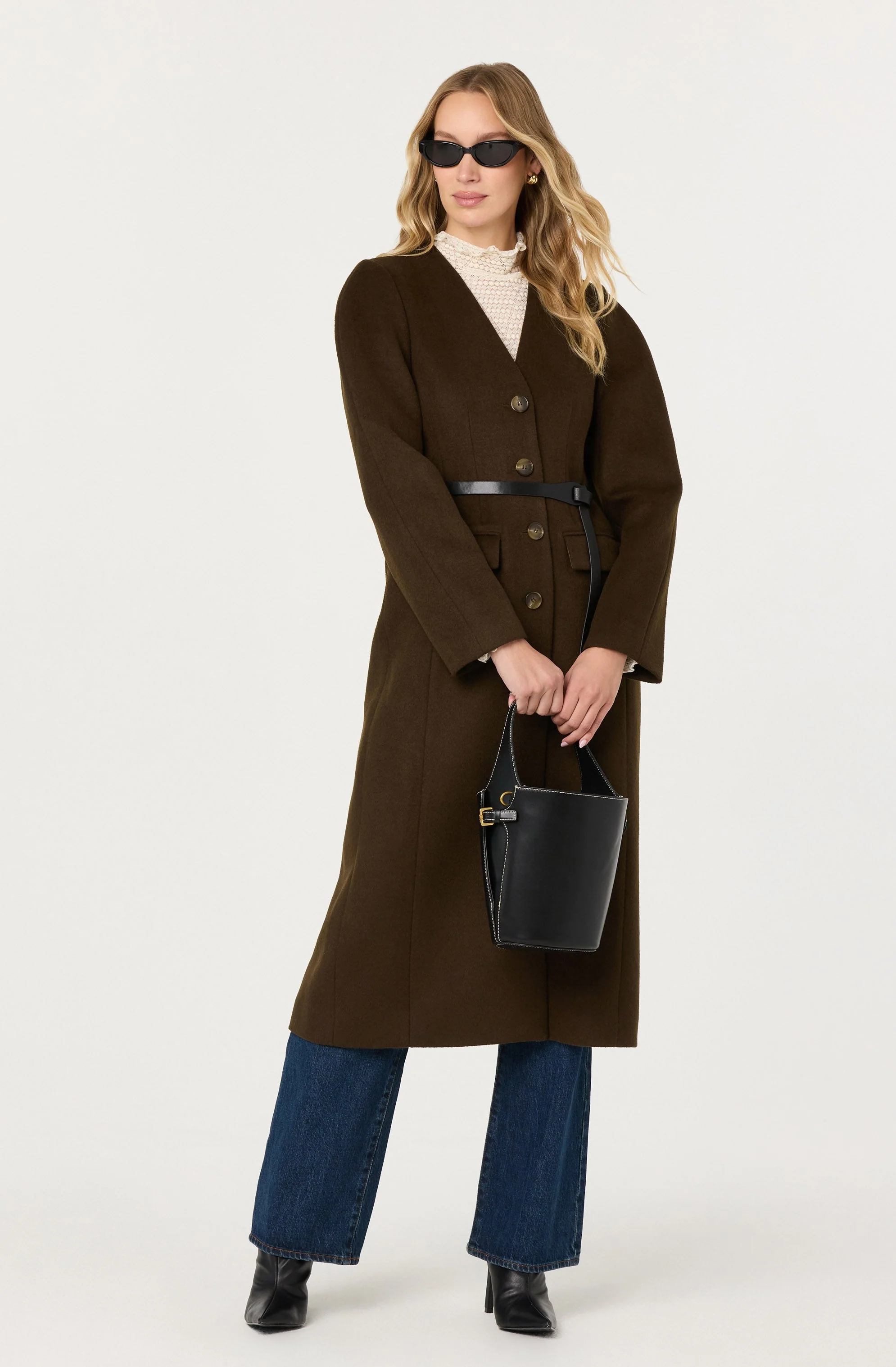 Glorimar Belted Longline Coat - Image 2