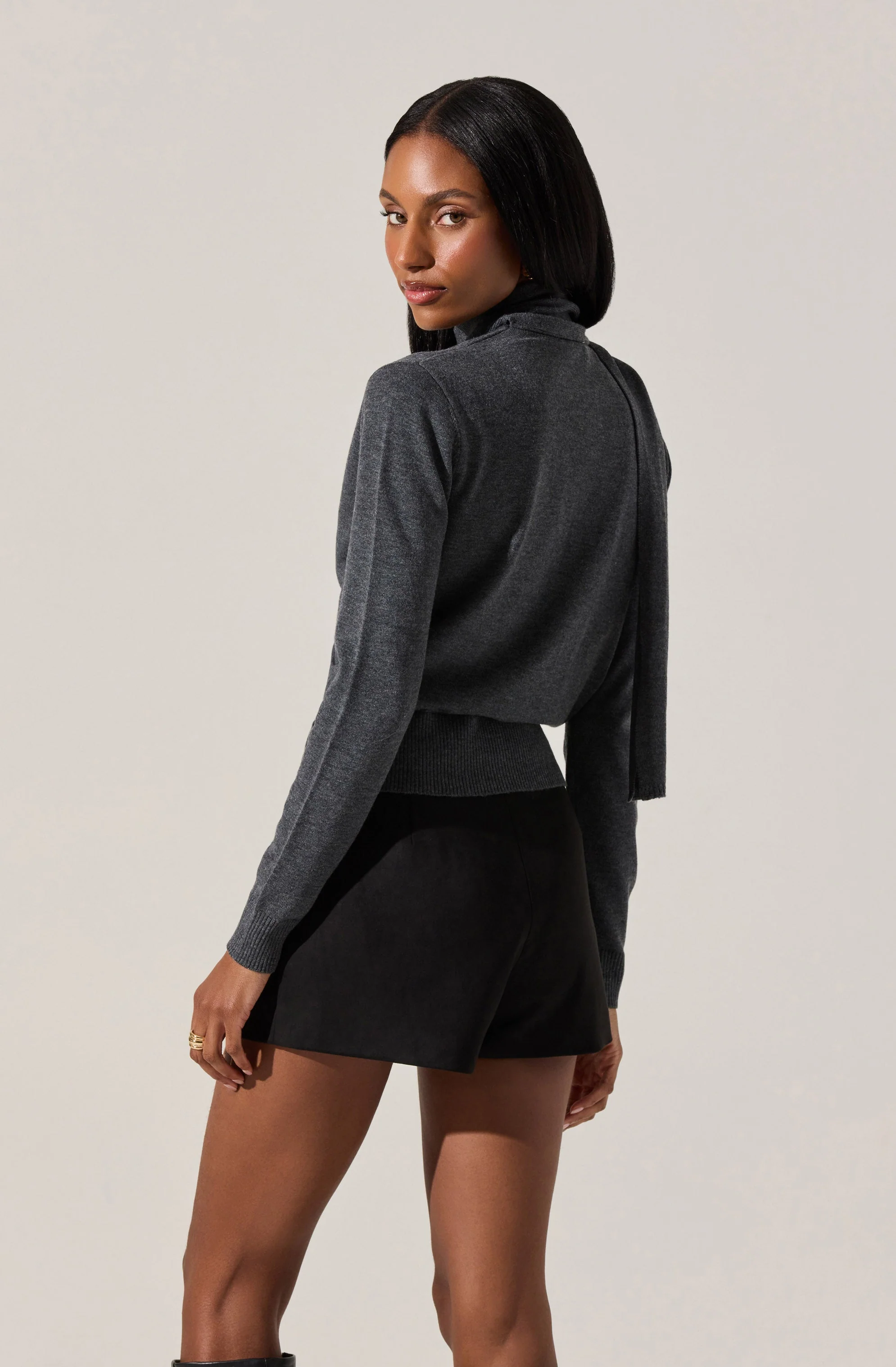Glynne V-Neck Scarf Cardigan Sweater - Image 8