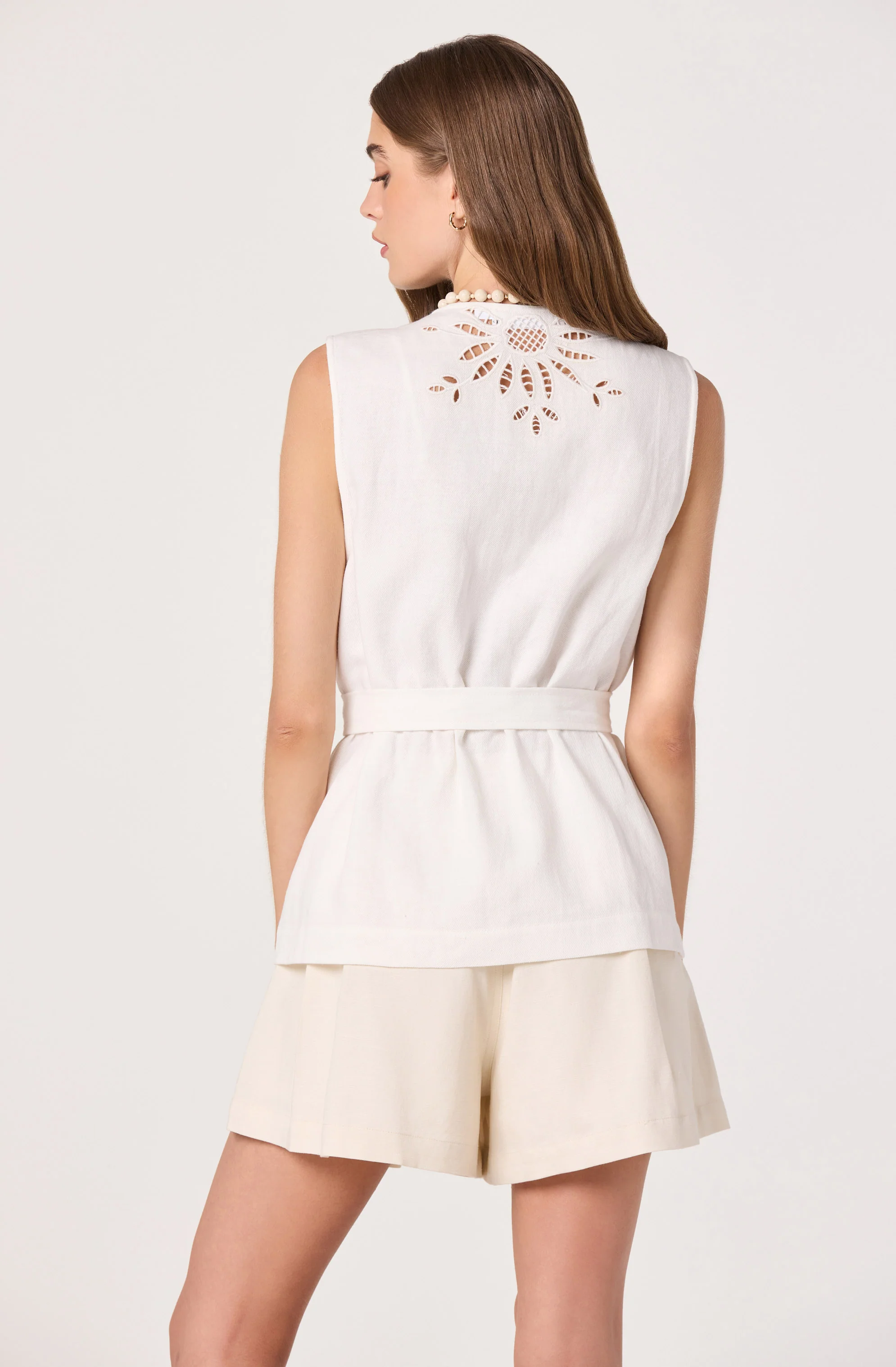 Greta Cutwork Embroidery Longline Vest - Image 3