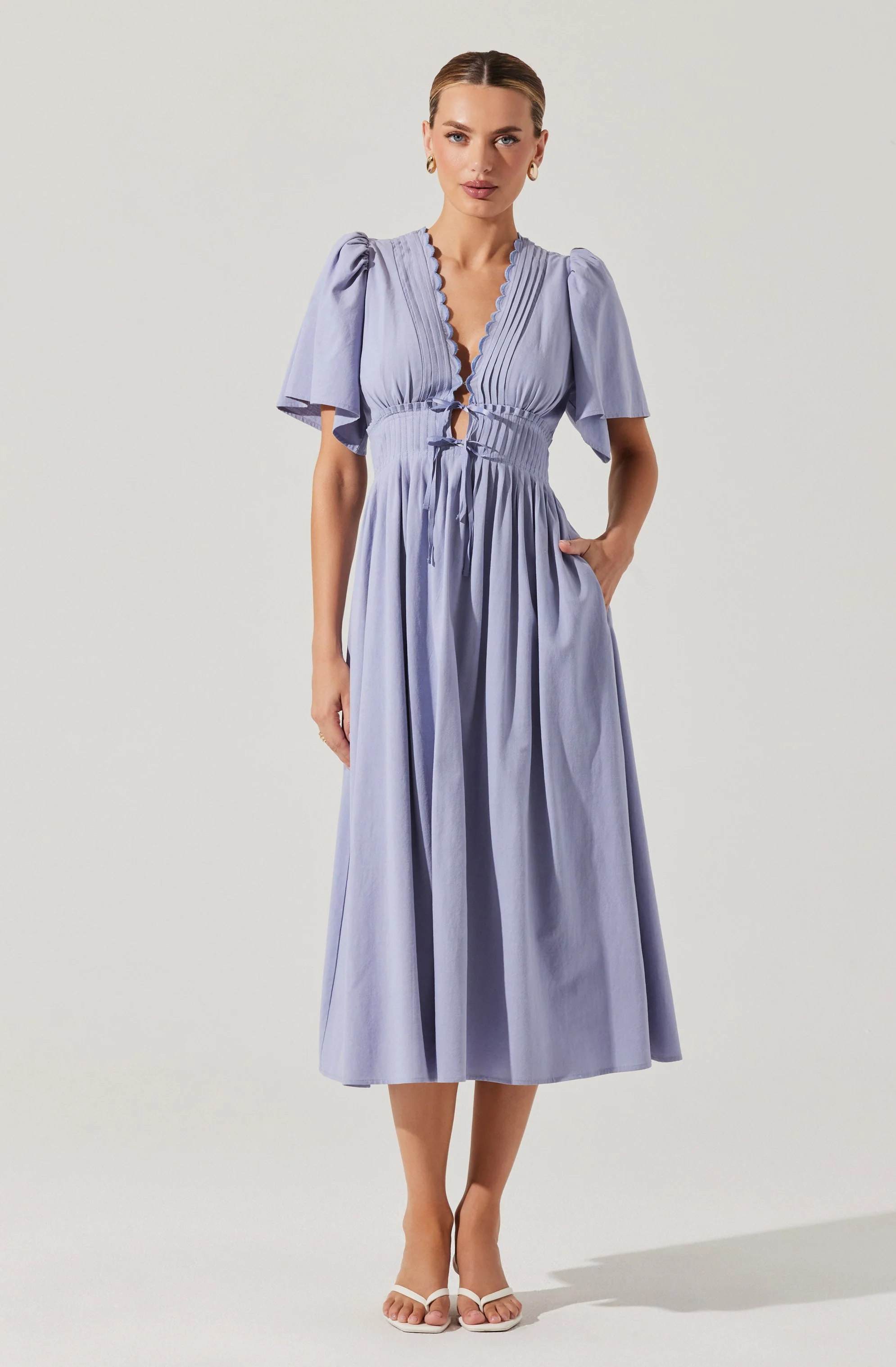 Hadleigh Scallop Trim Midi Dress - Image 12