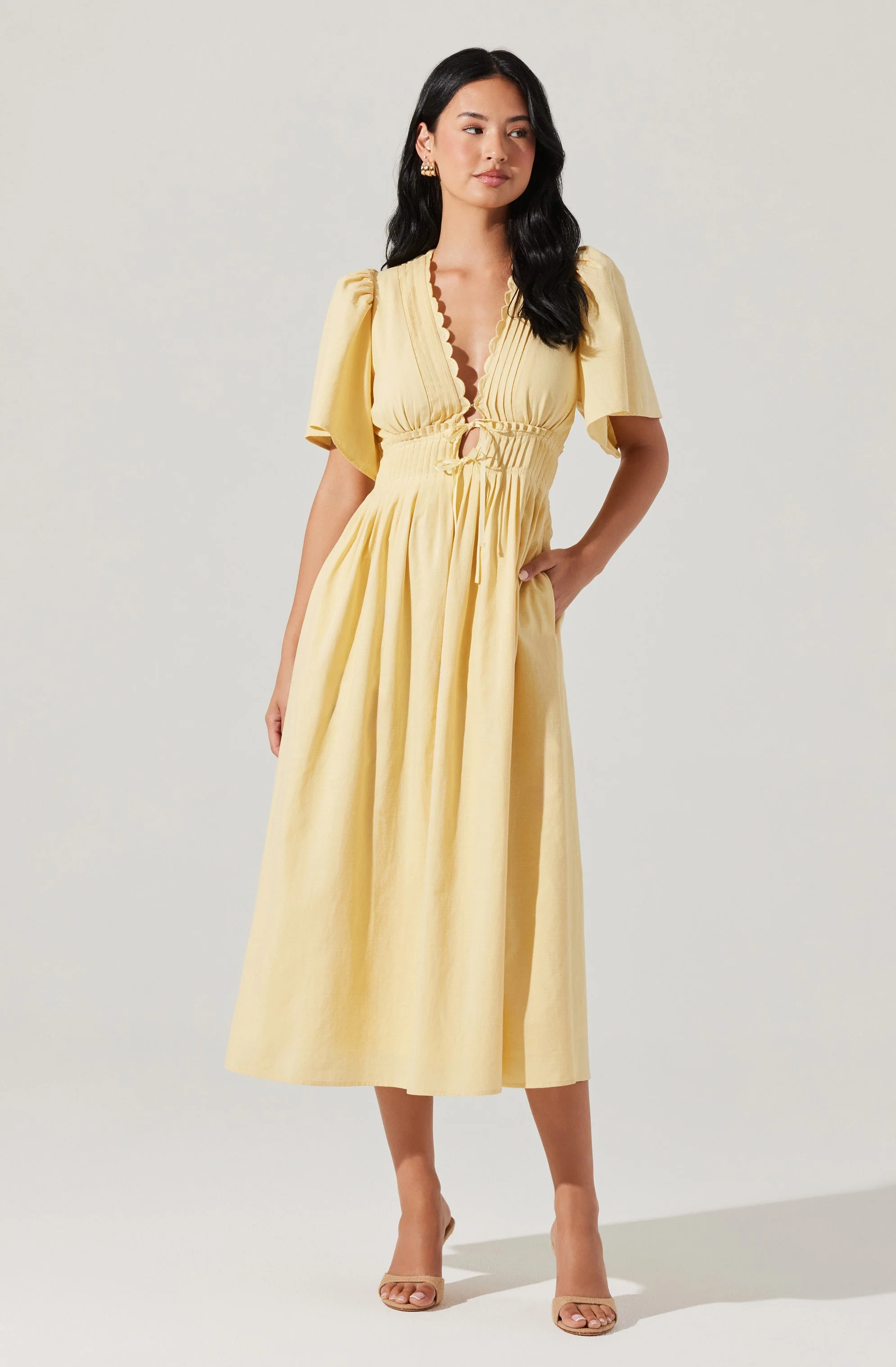 Hadleigh Scallop Trim Midi Dress - Image 2