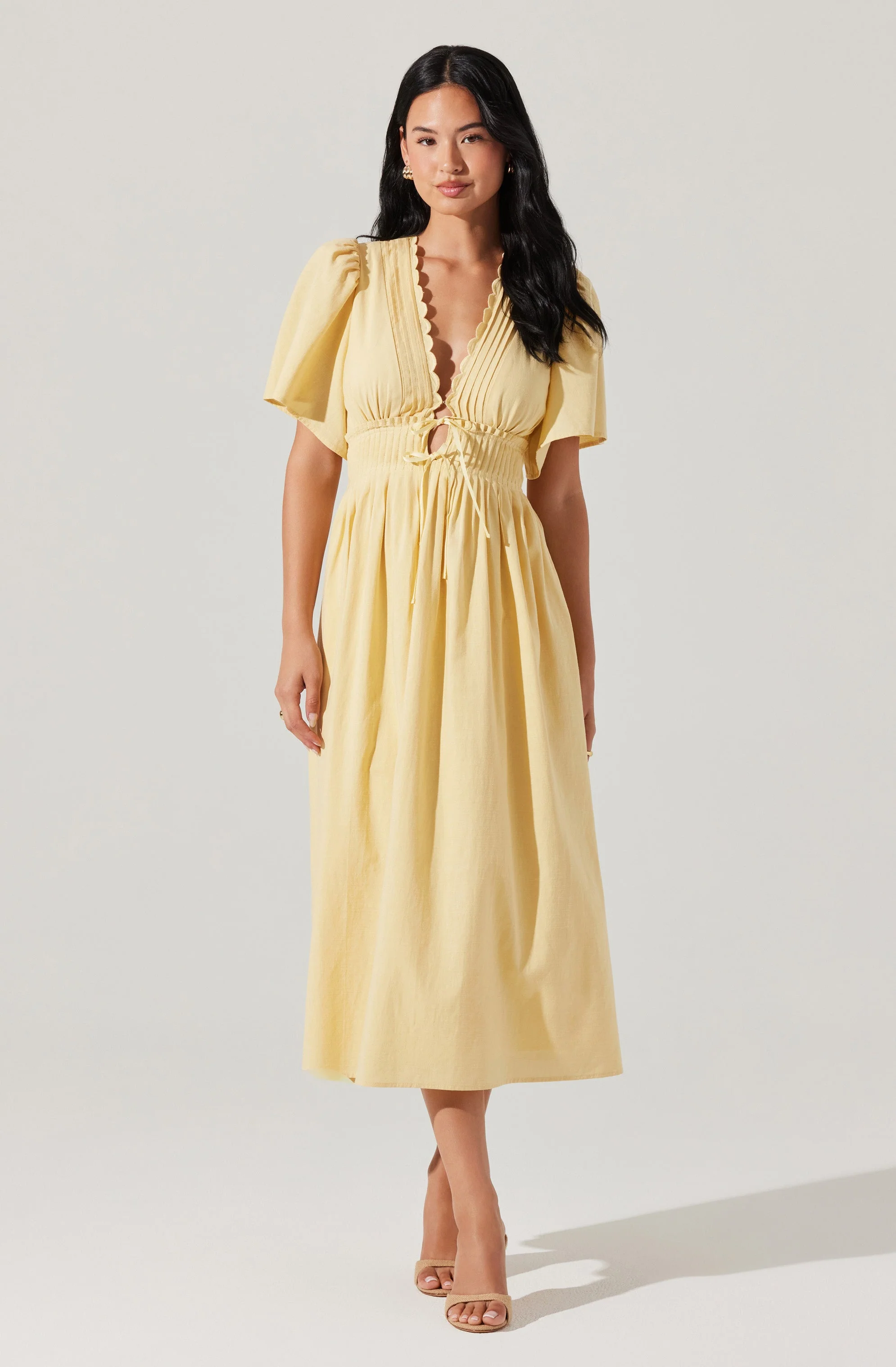 Hadleigh Scallop Trim Midi Dress - Image 4