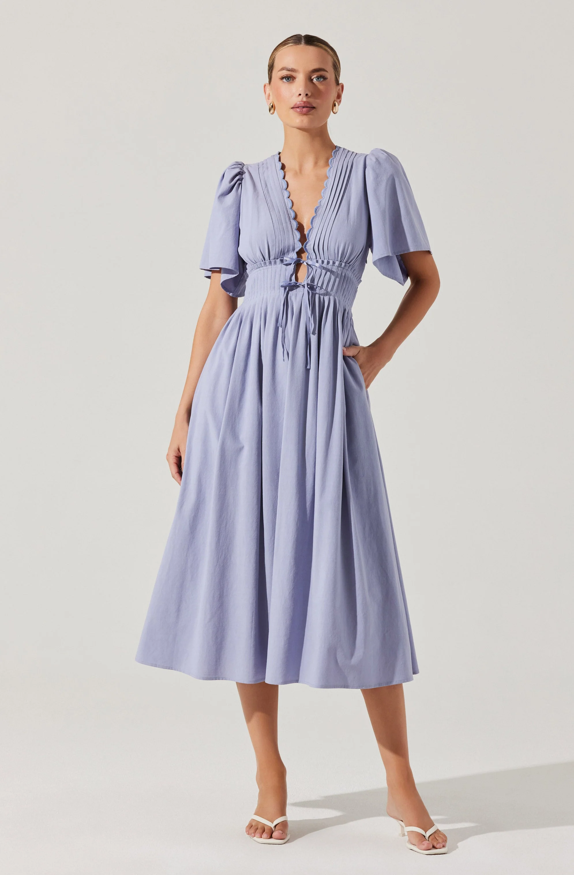 Hadleigh Scallop Trim Midi Dress - Image 7