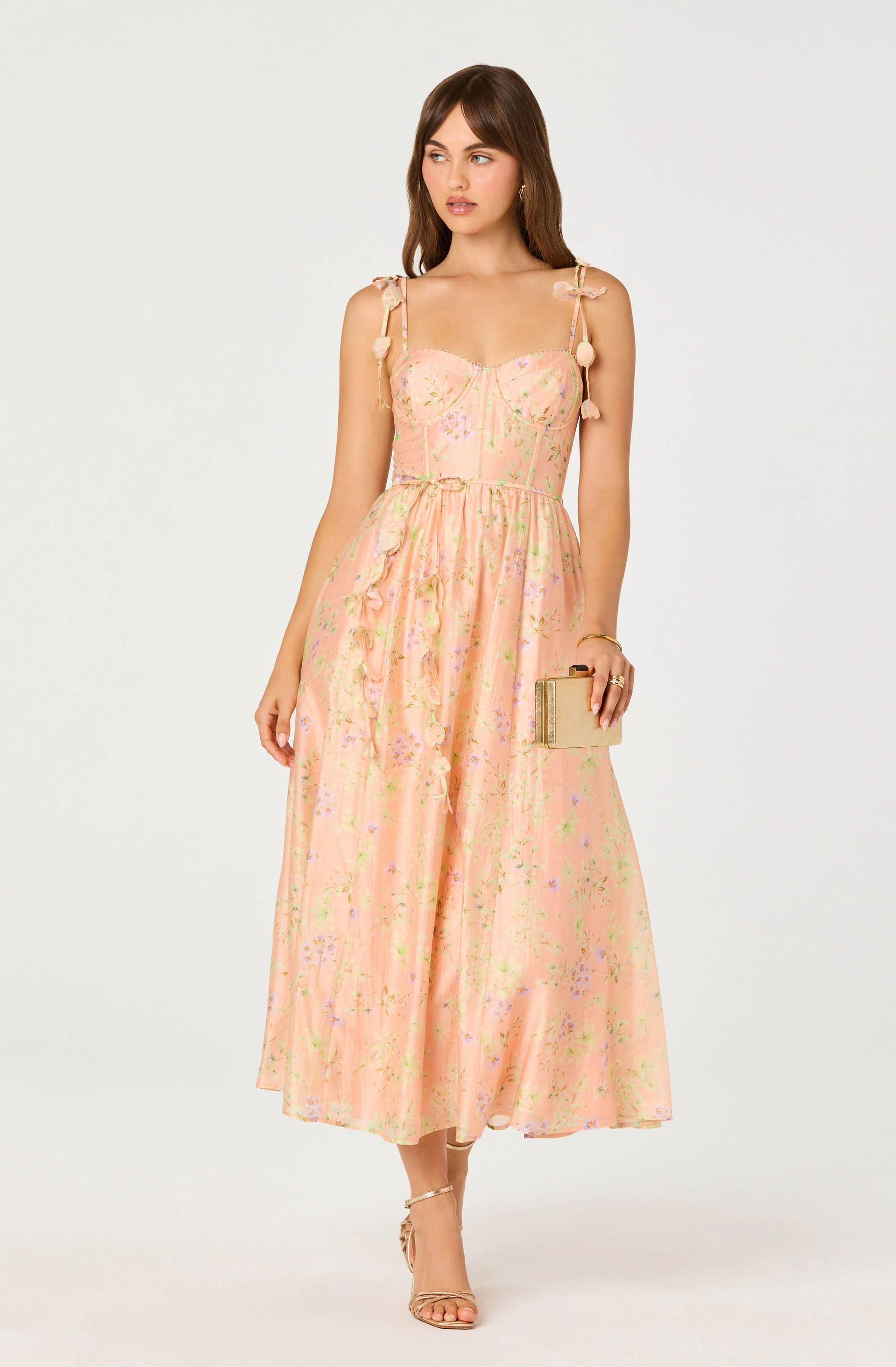 Halcyon Floral 3D Flower Appliqué Midi Dress - Image 2