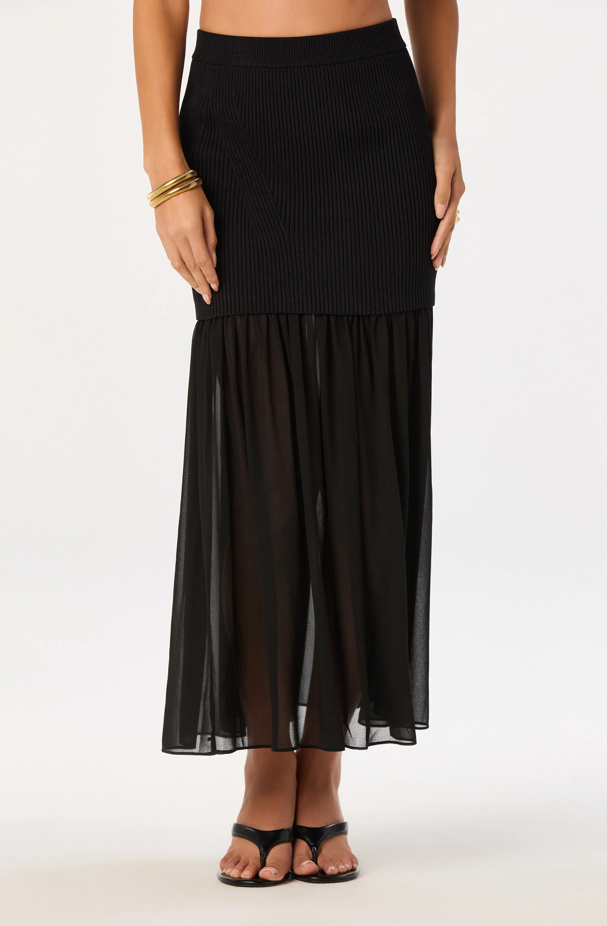 Halie Mixed Media Maxi Skirt - Image 6