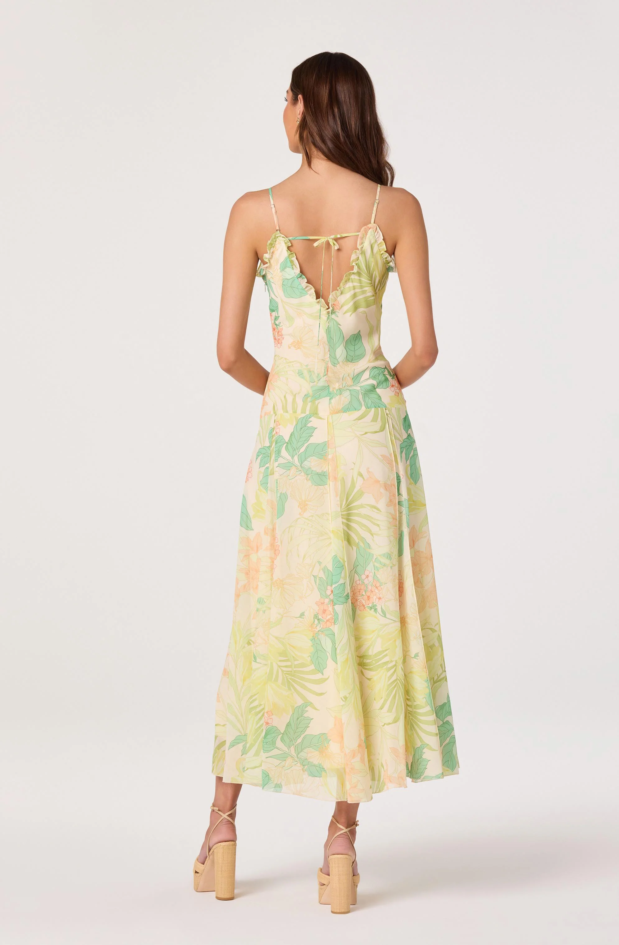 Hana Ruffle Trim Chiffon Maxi Dress - Image 5