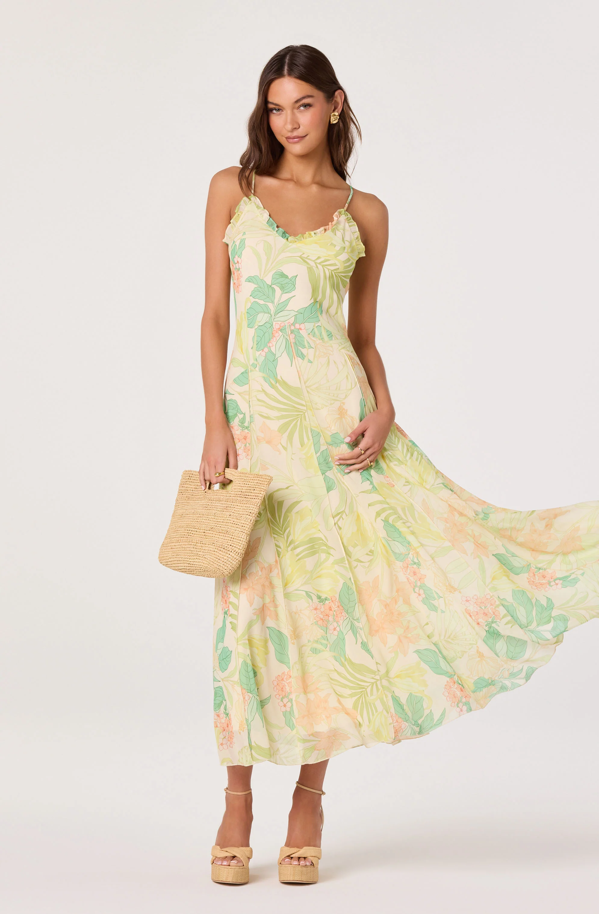 Hana Ruffle Trim Chiffon Maxi Dress - Image 6
