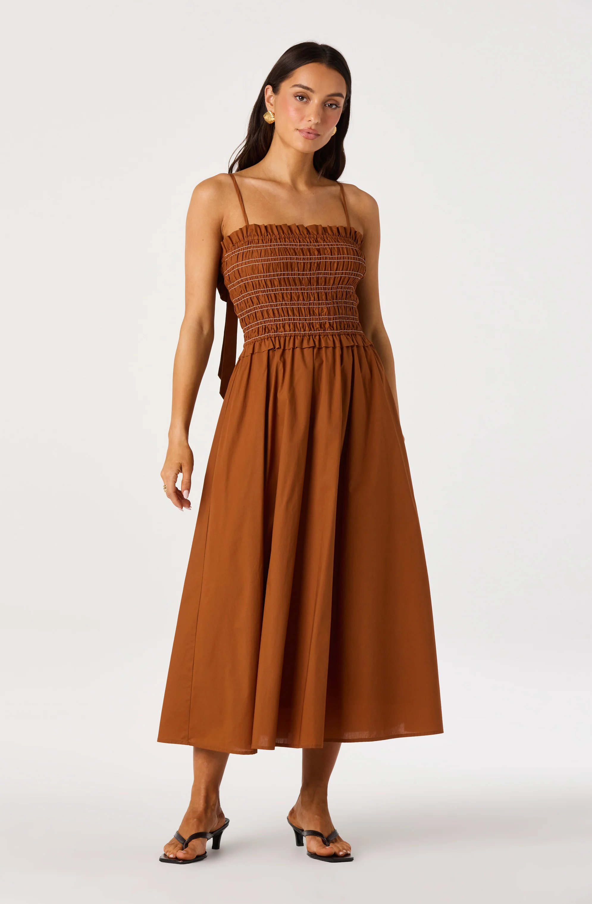 Harper Smocked A-Line Midi Dress - Image 10