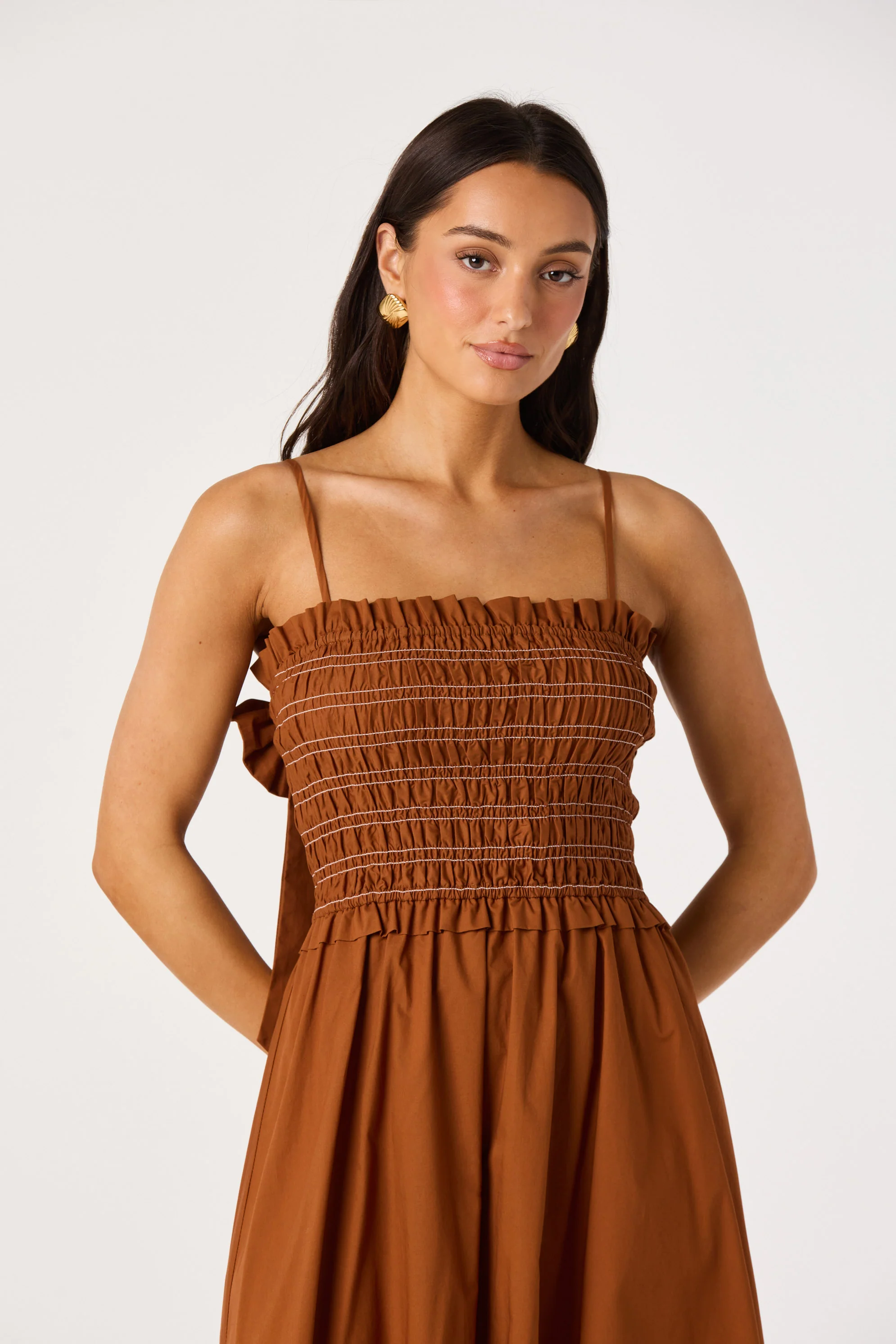 Harper Smocked A-Line Midi Dress - Image 12